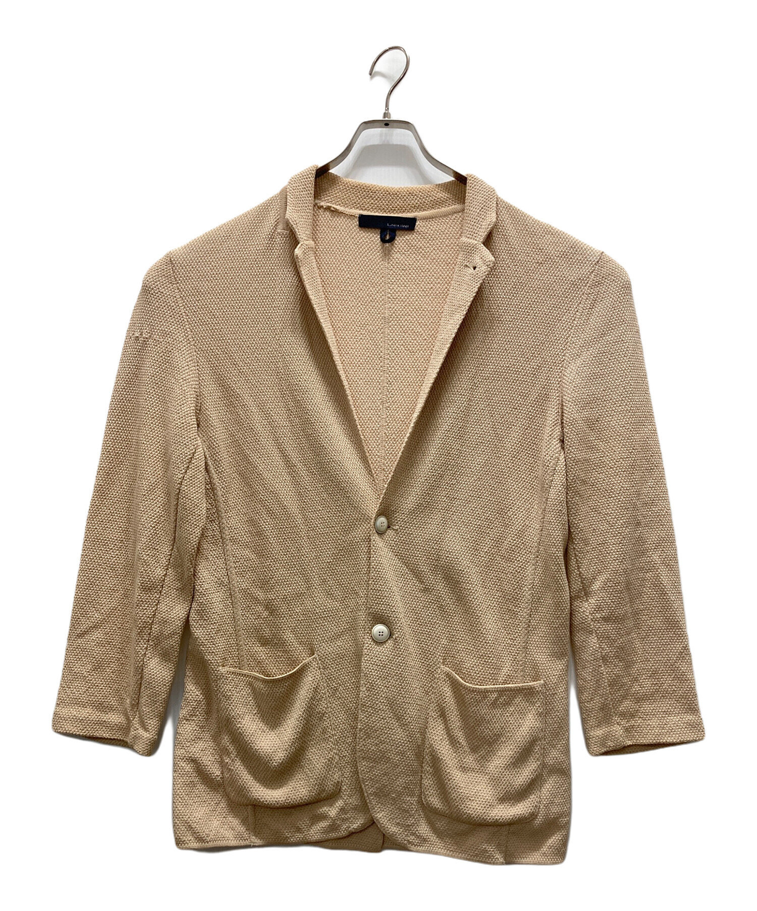 ラルディーニ LARDINI アンコン ジャケット ヘリンボーン ブートニエール 中古・古着通販】LARDINI (ラルディーニ) アンコンジャケット ベージュ