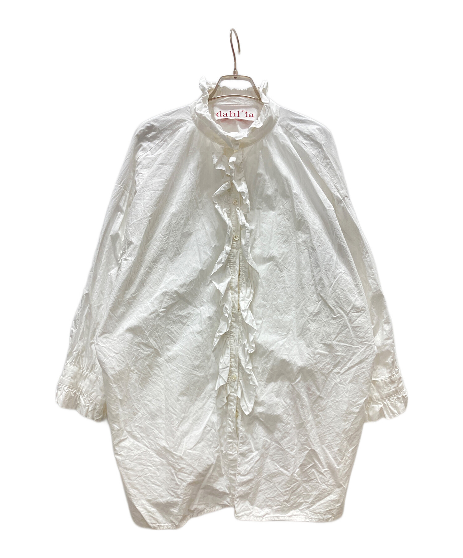 中古・古着通販】dahl'ia (ダリア) フリルブラウス ホワイト サイズ:F