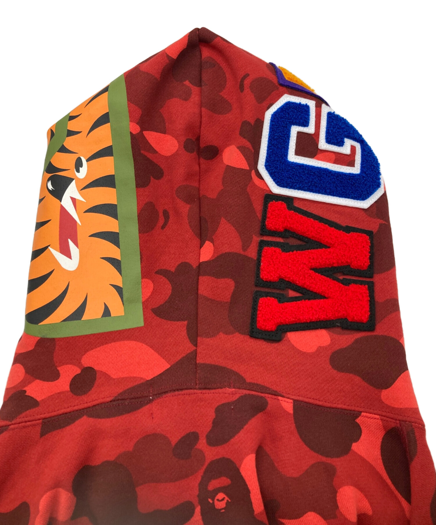 迷彩柄 赤色 フルジップパーカー エイプ赤 A BATHING APE（ア