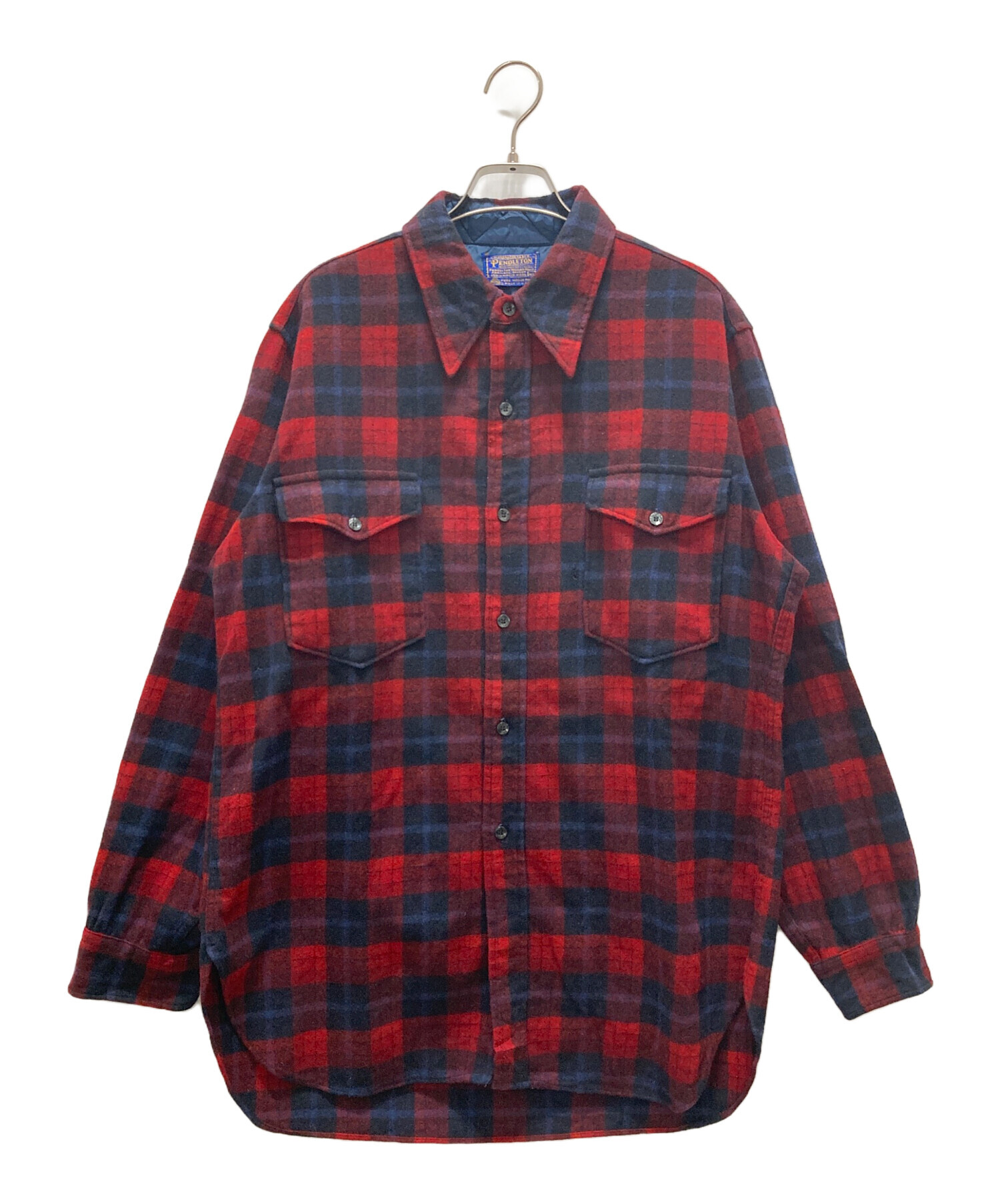Pendleton ペンドルトン　長袖　オンブレチェック ネルシャツ レッド 中古・古着通販】PENDLETON (ペンドルトン) 70's チェックネルシャツ