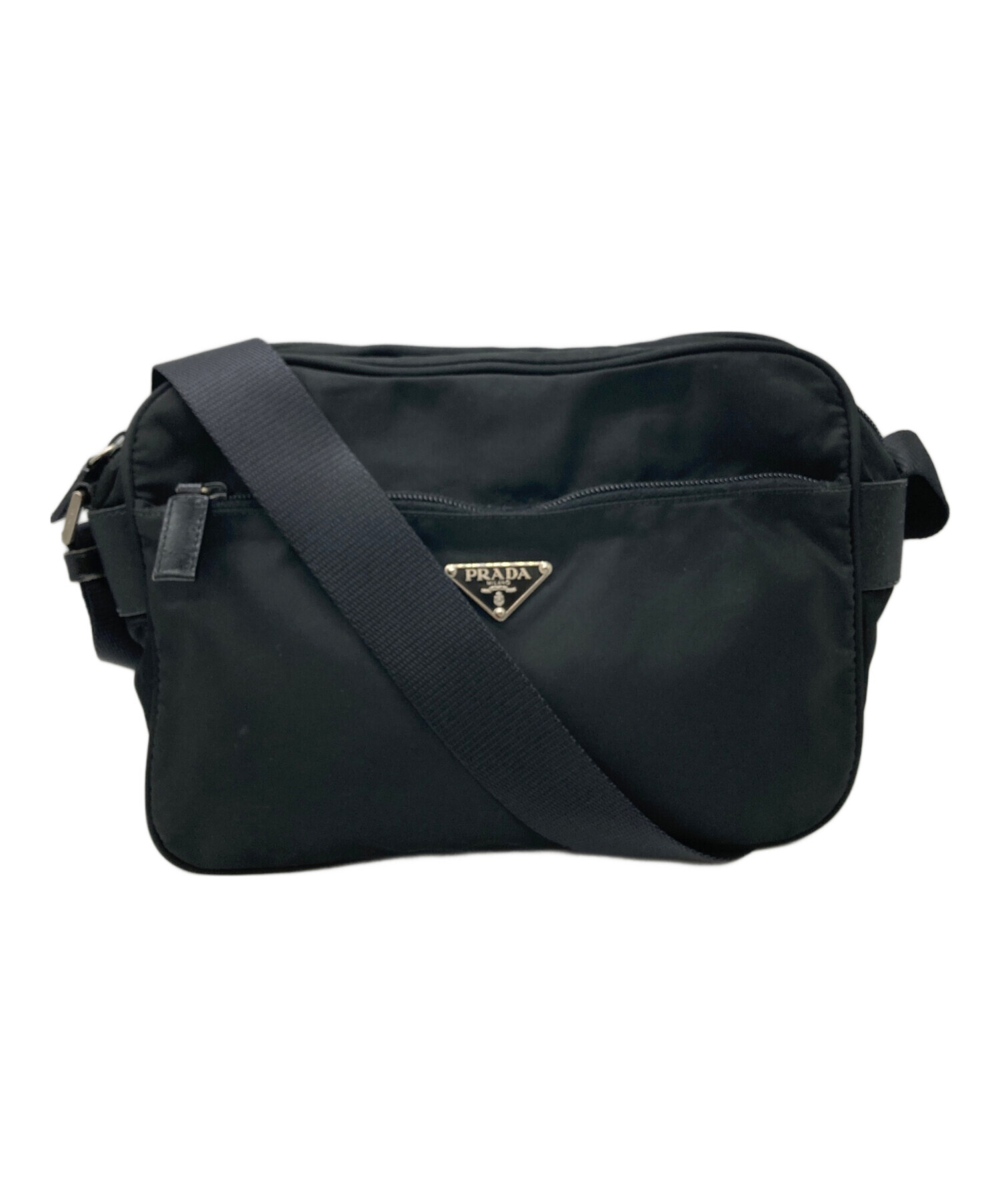 PRADAナイロンメッセンジャーバッグ VELA SPORT ブラック男女兼用 中古・古着通販】PRADA (プラダ) VELA SPORT/カメラバッグ ブラック