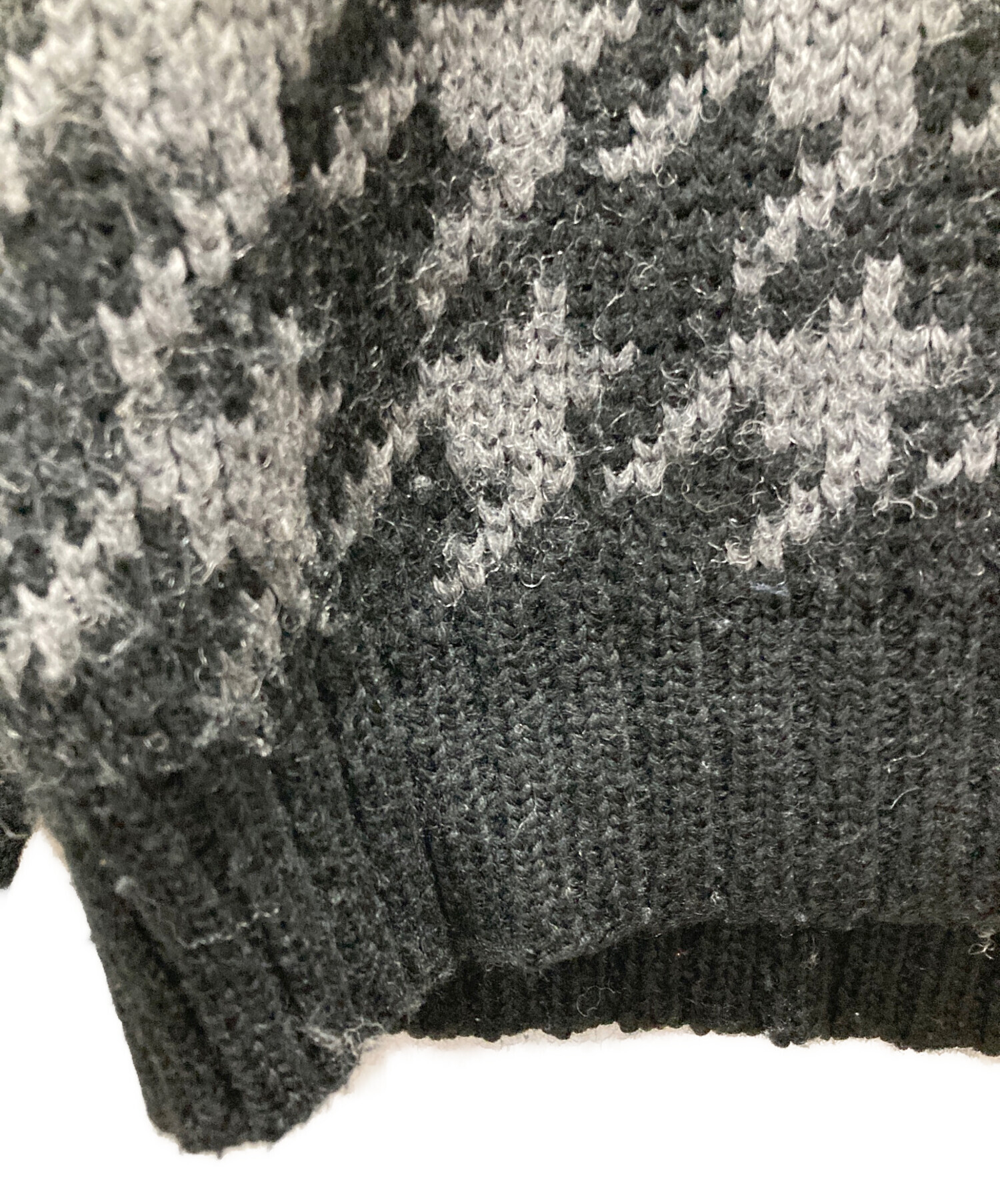 中古・古着通販】stussy (ステューシー) 千鳥柄ニット ブラック サイズ