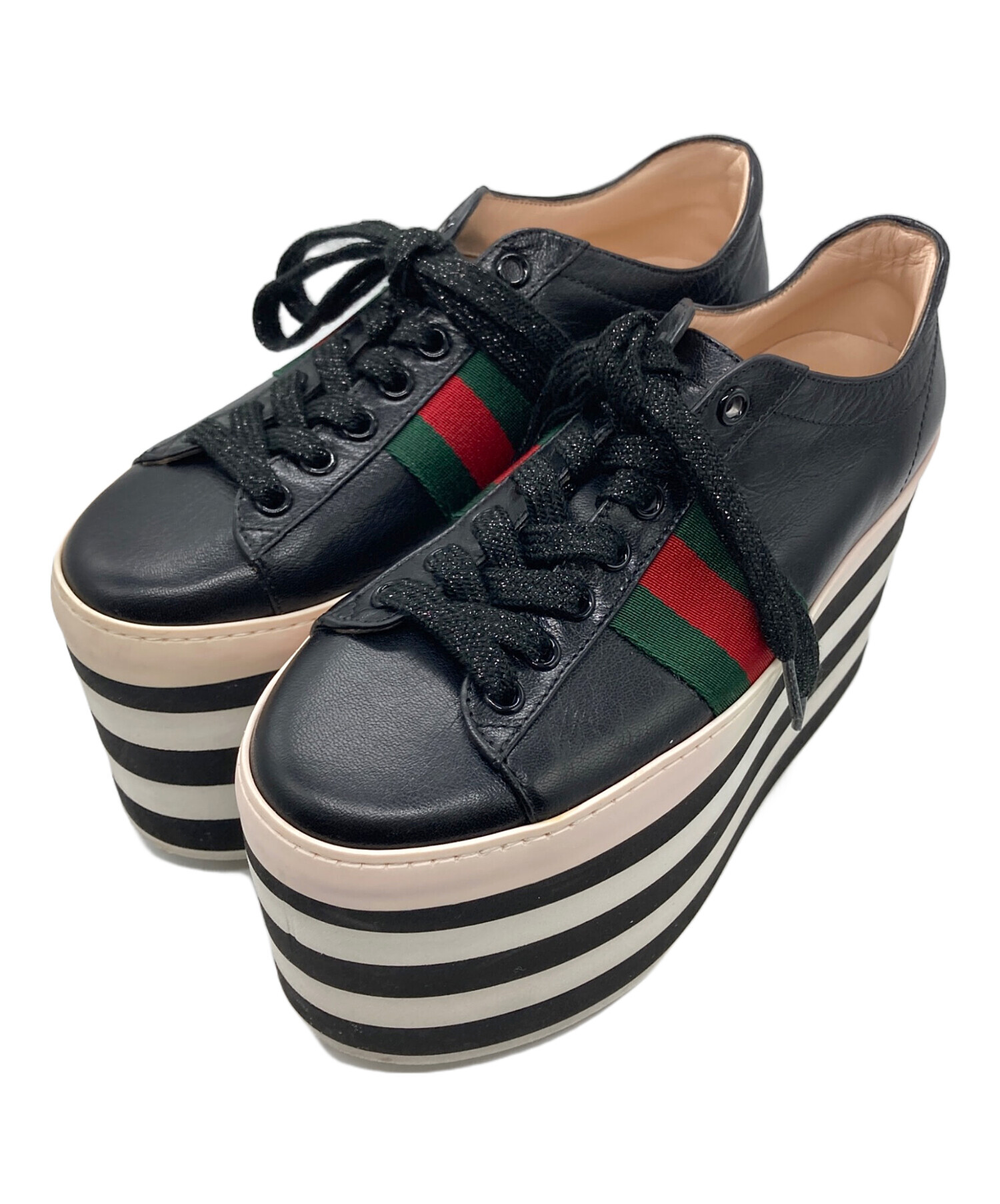 GUCCI エスパドリーユ プラットフォーム スニーカー 中古・古着通販】GUCCI (グッチ) プラットフォームスニーカー ブラック