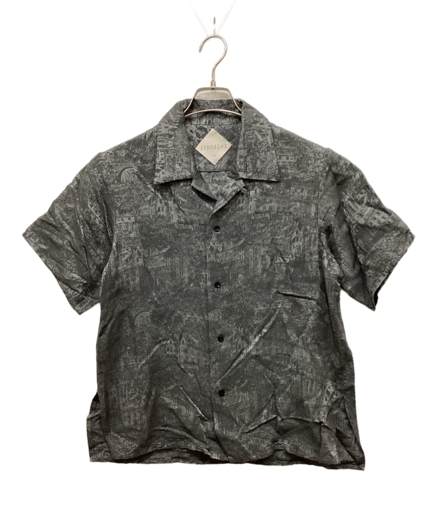 中古・古着通販】ETHOSENS (エトセンス) Jaquard SS shirt グレー 