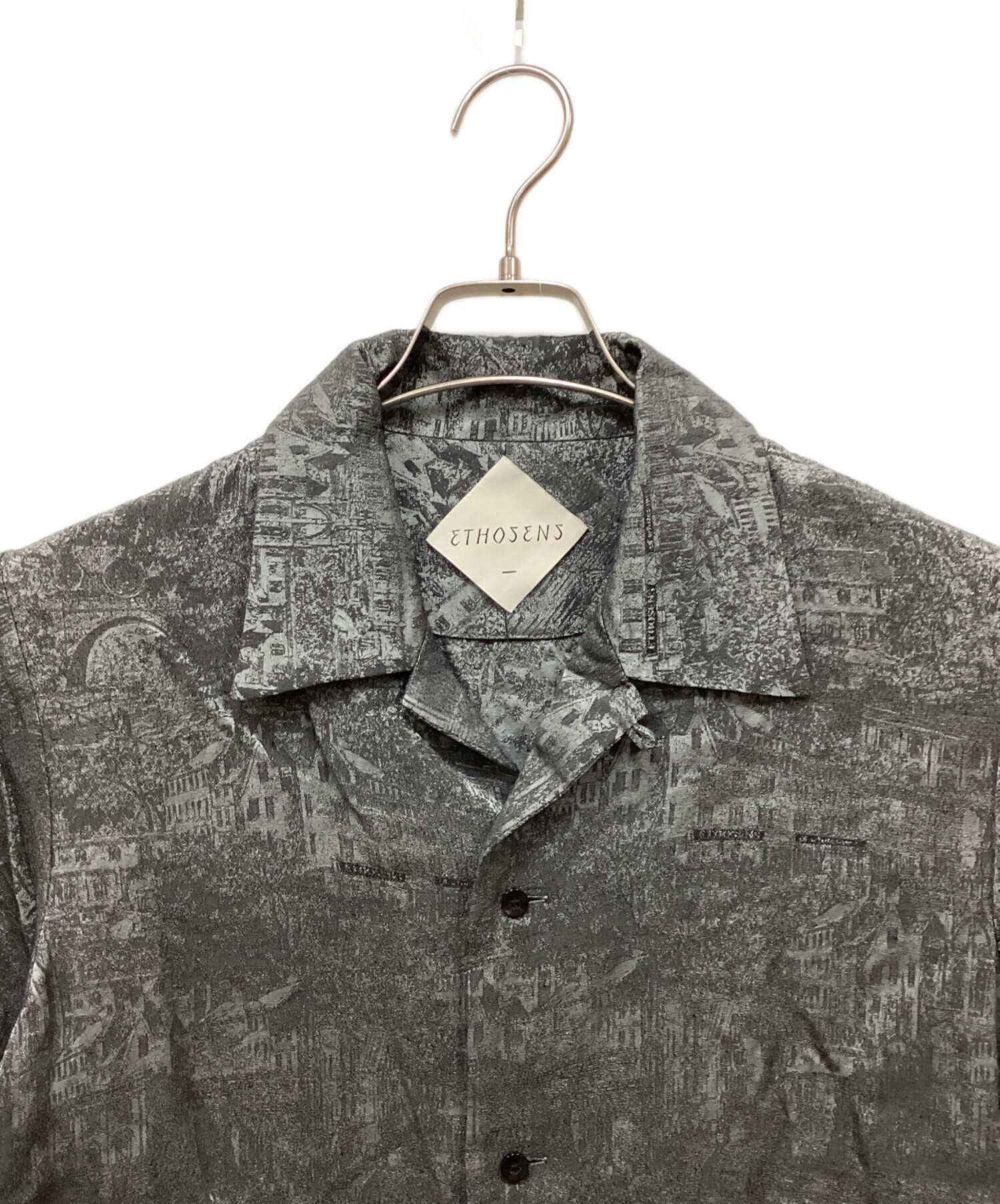 中古・古着通販】ETHOSENS (エトセンス) Jaquard SS shirt グレー 
