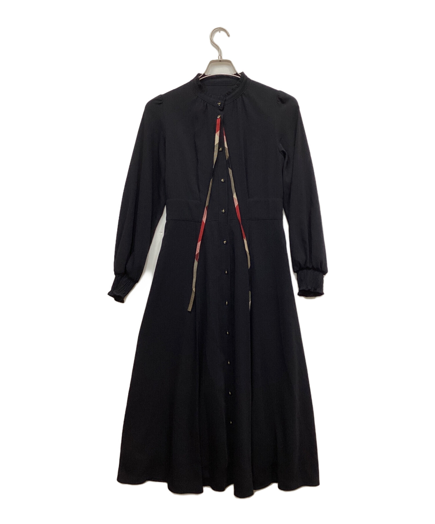 ブルーレーベル クレストブリッジ ドライサテンシャツドレス ブルー