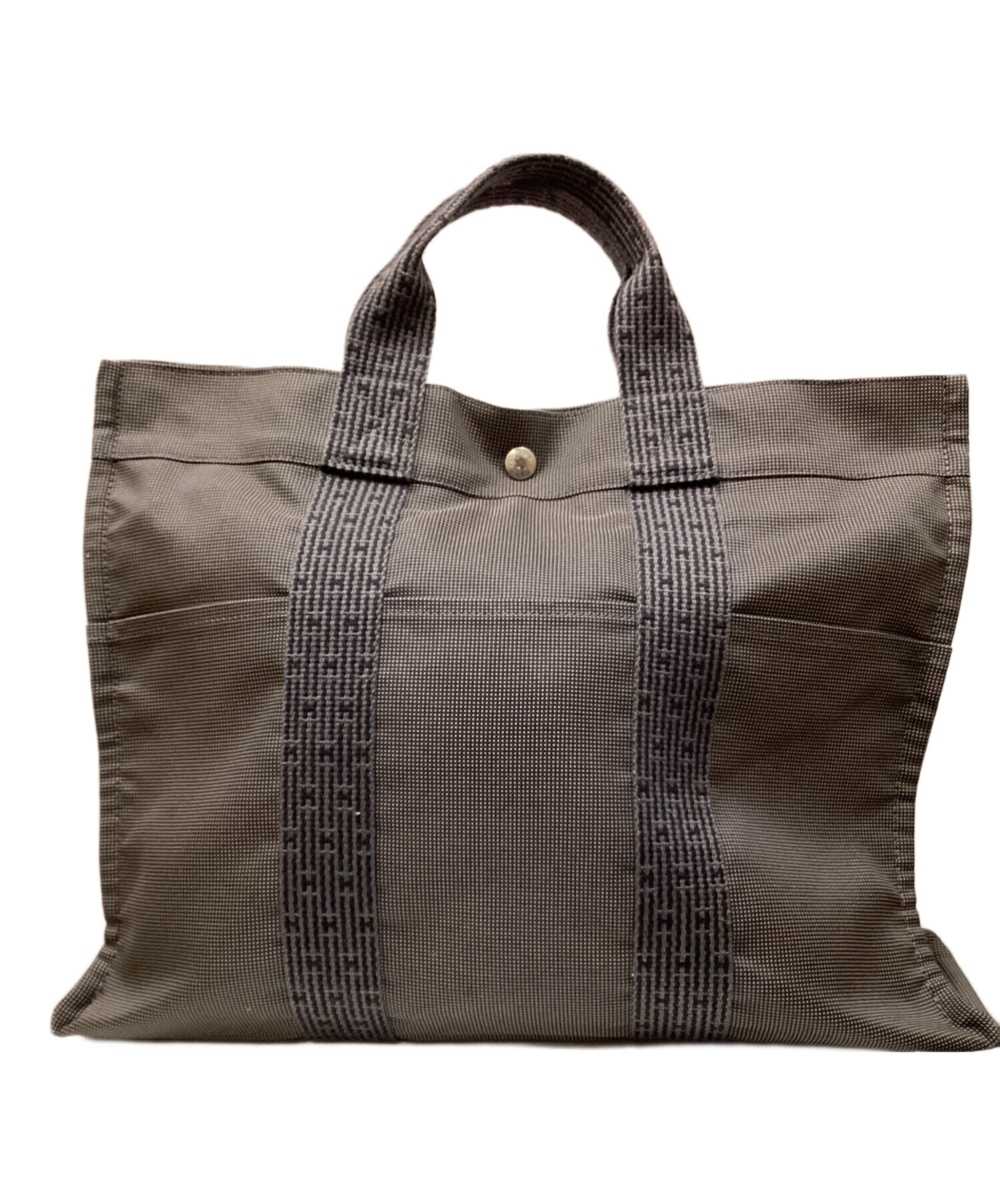 エルメス エールライン トートバッグ グレー HERMÈS A4可 ファスナー付