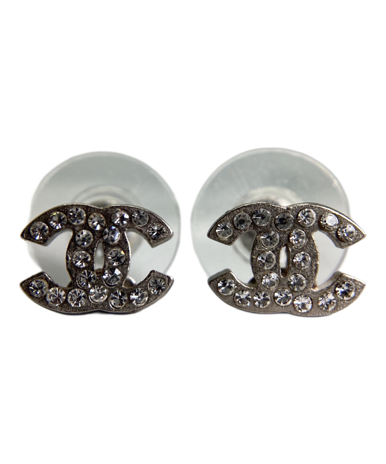 中古・古着通販】CHANEL (シャネル) ココマークラインストーンピアス