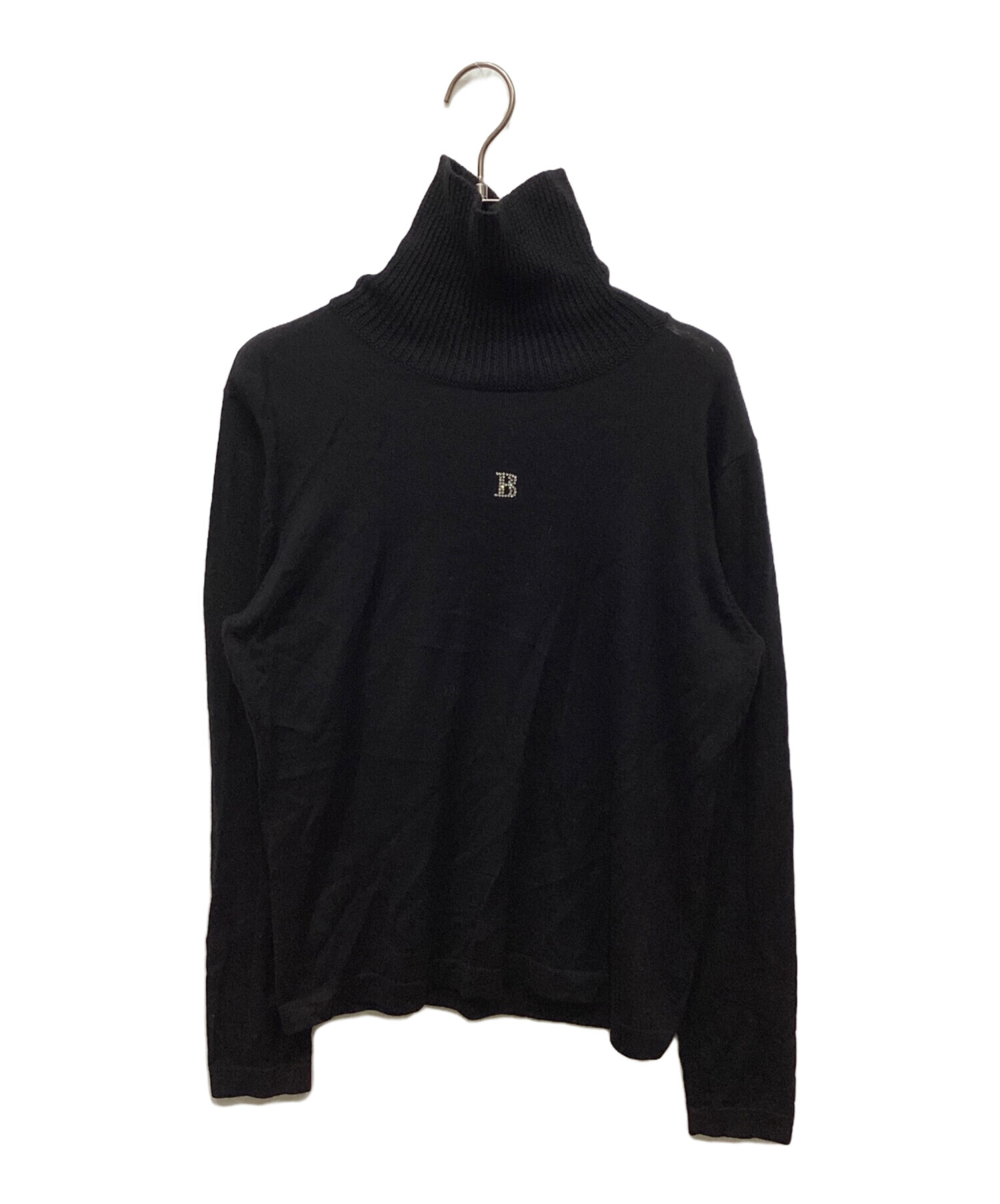 中古・古着通販】BALMAIN (バルマン) カシミヤ混ロゴニット ブラック 