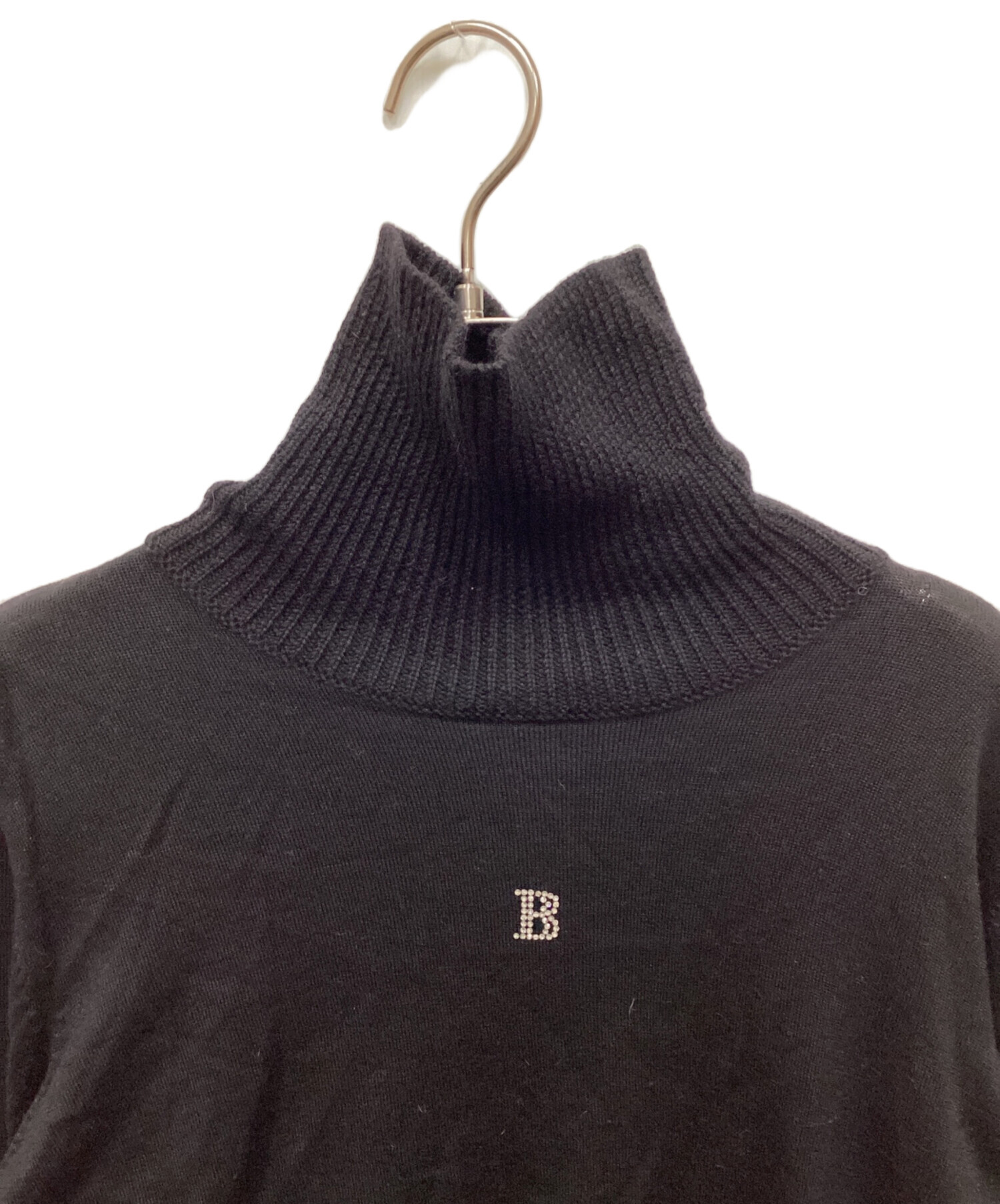 中古・古着通販】BALMAIN (バルマン) カシミヤ混ロゴニット ブラック 