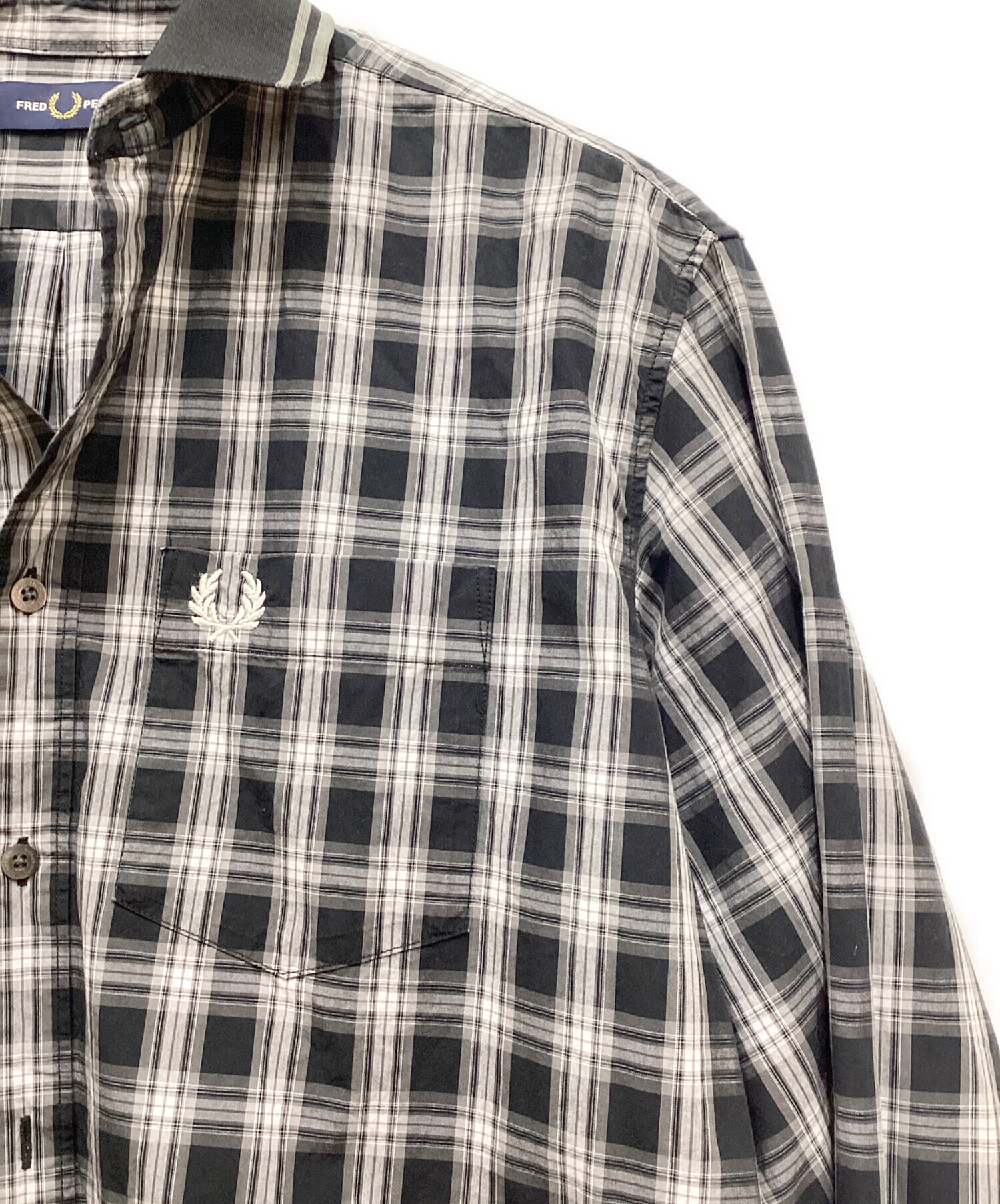 新品 FRED PERRY チェック柄 長袖シャツ L FRED PERRY - フレッドペリー シャツ 長袖 チェック 紺 緑 L