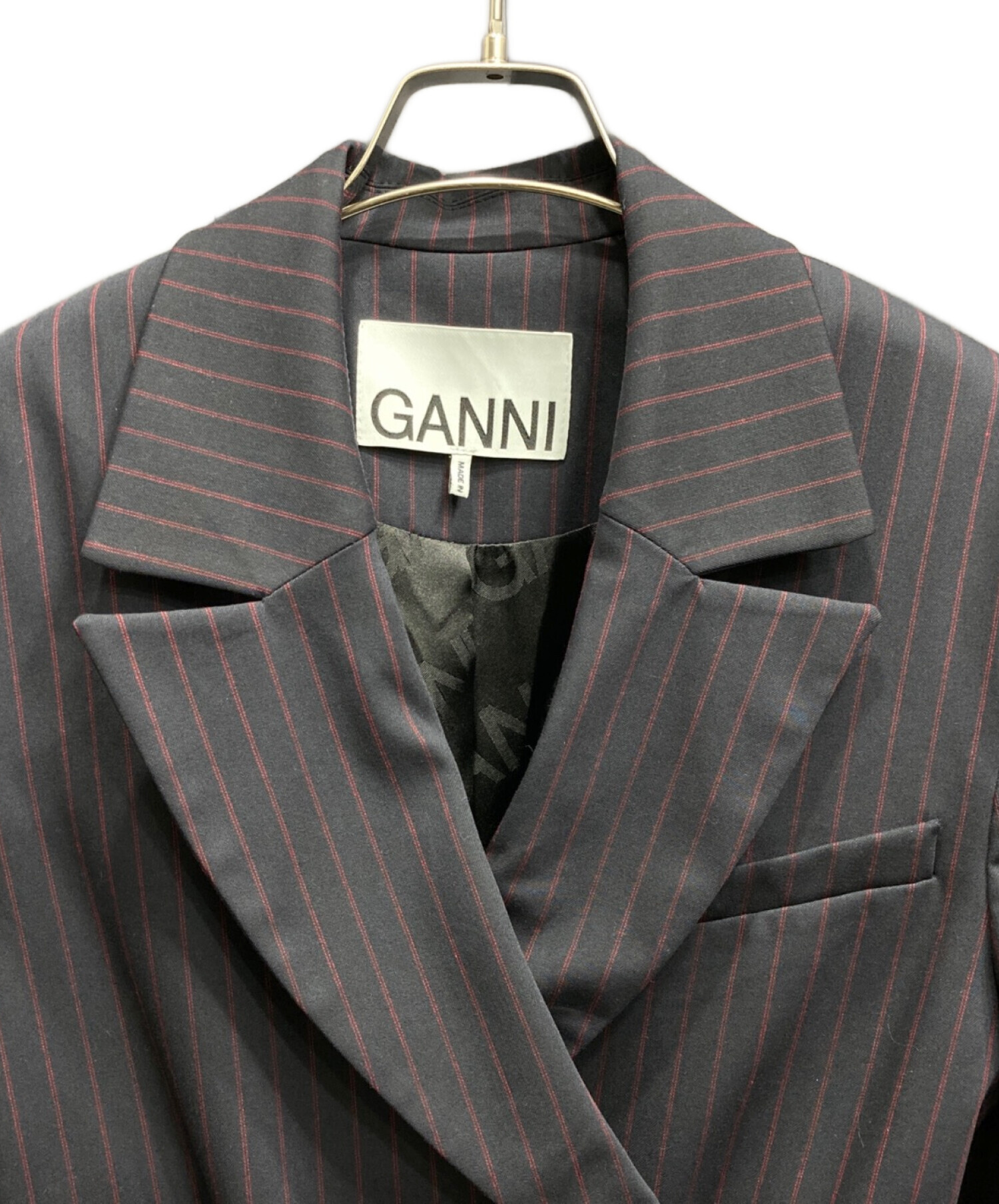 中古・古着通販】GANNI (ガニー) ピンストライプ変形テーラード