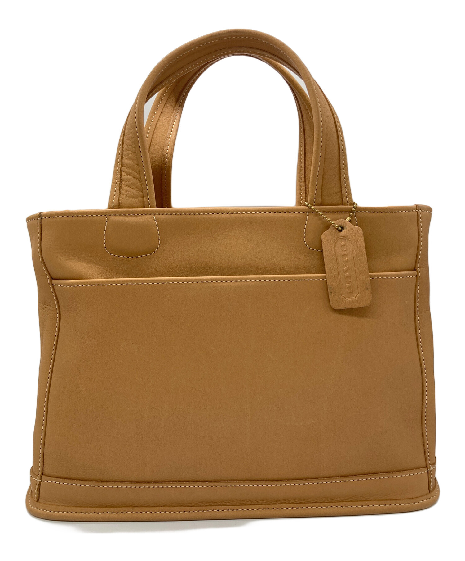 中古・古着通販】COACH (コーチ) オールレザーハンドバッグ ブラウン 