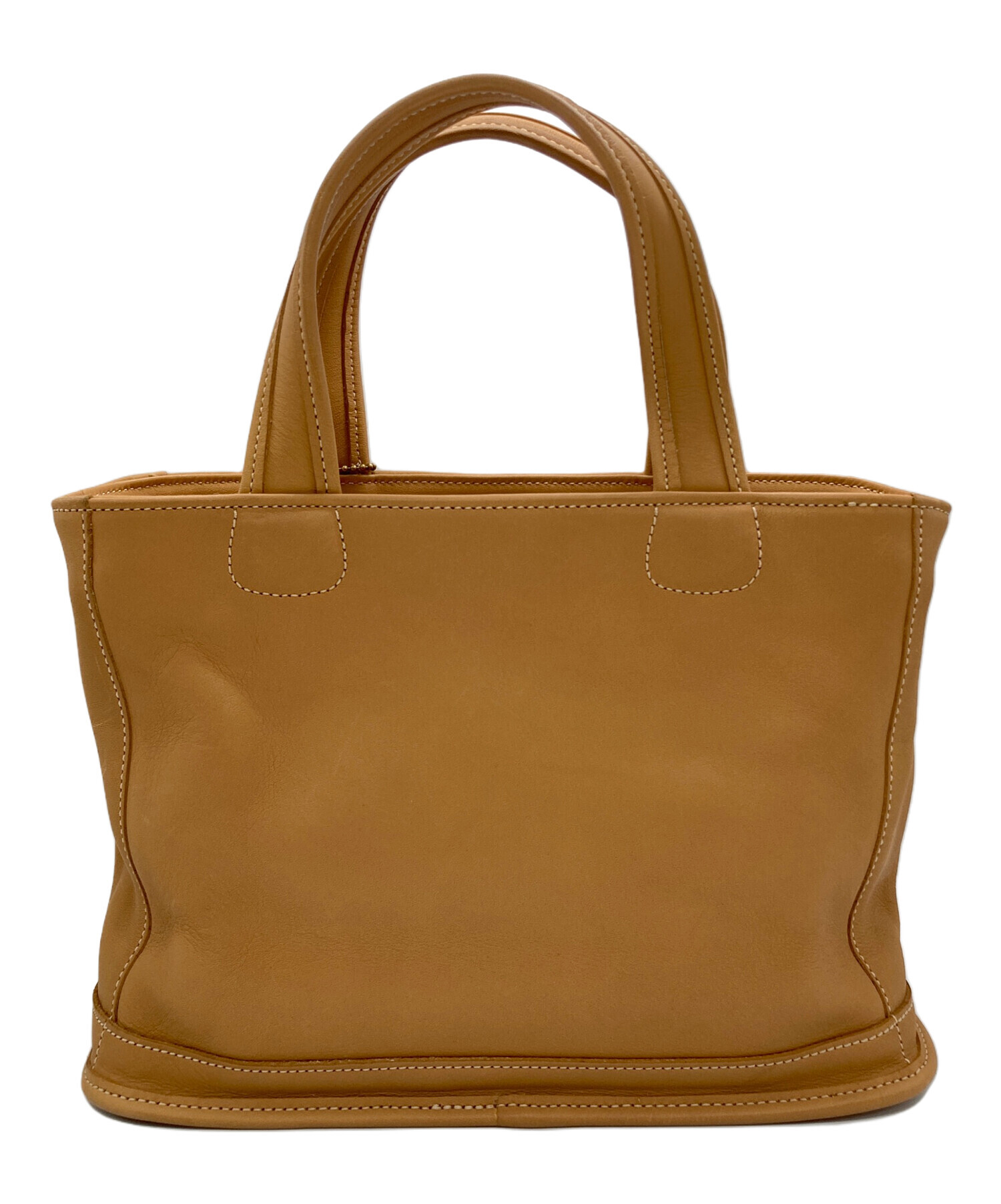 中古・古着通販】COACH (コーチ) オールレザーハンドバッグ ブラウン 