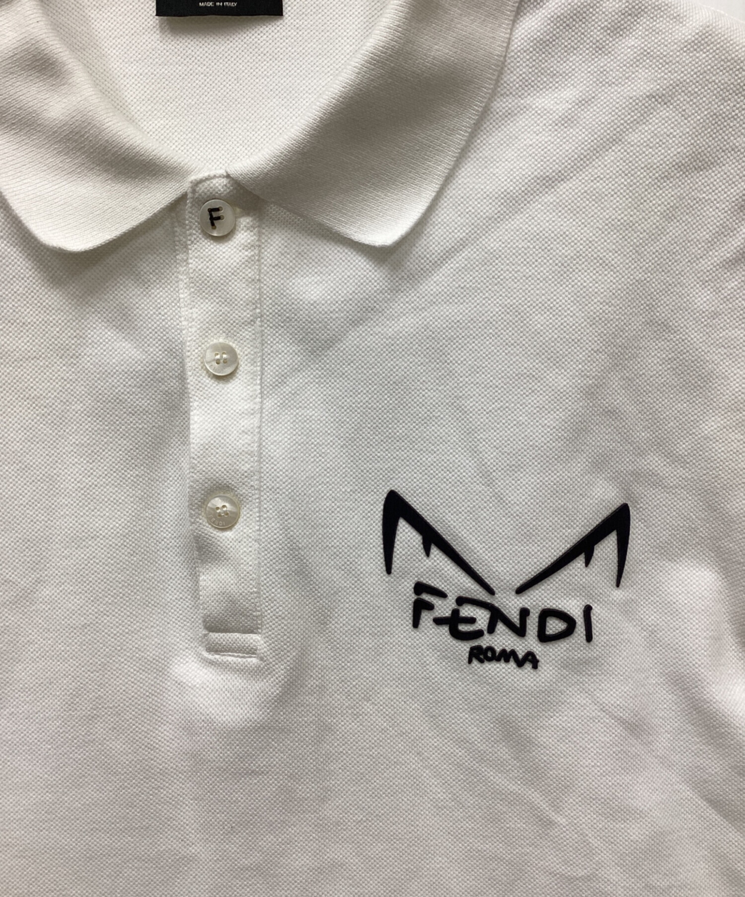 中古・古着通販】FENDI (フェンディ) ポロシャツ ホワイト サイズ:50