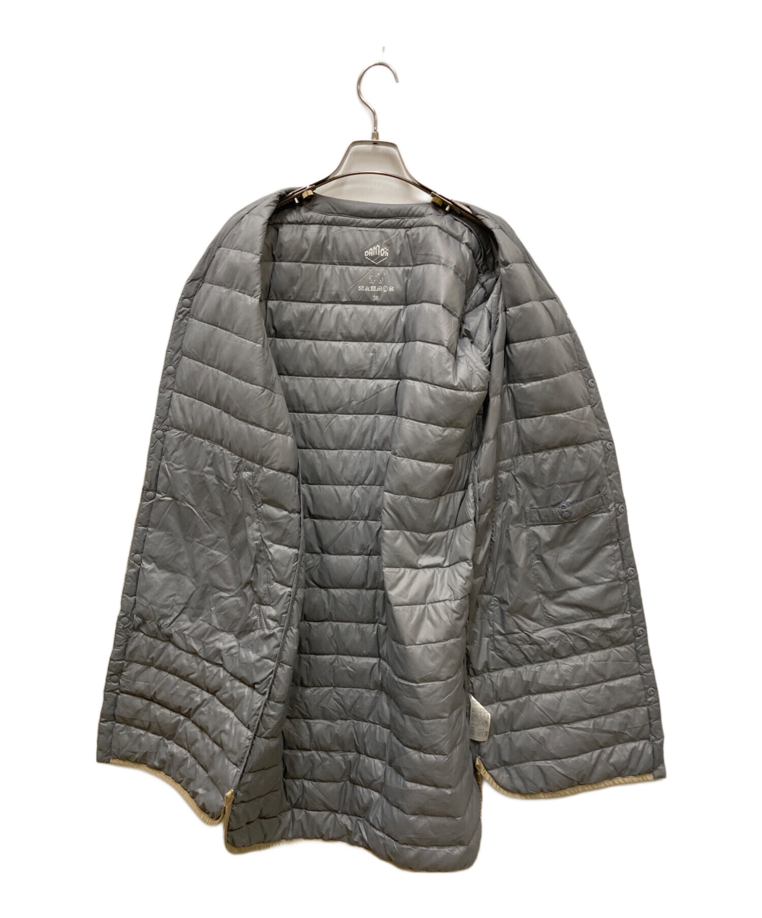 DANTON　vネックロングインナーロングダウンコート　サイズ36 中古・古着通販】DANTON (ダントン) Vネックロングインナーダウン