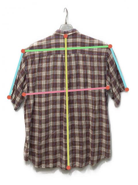 中古・古着通販】PAPAS (パパス) リネン半袖シャツ レッド サイズ:L