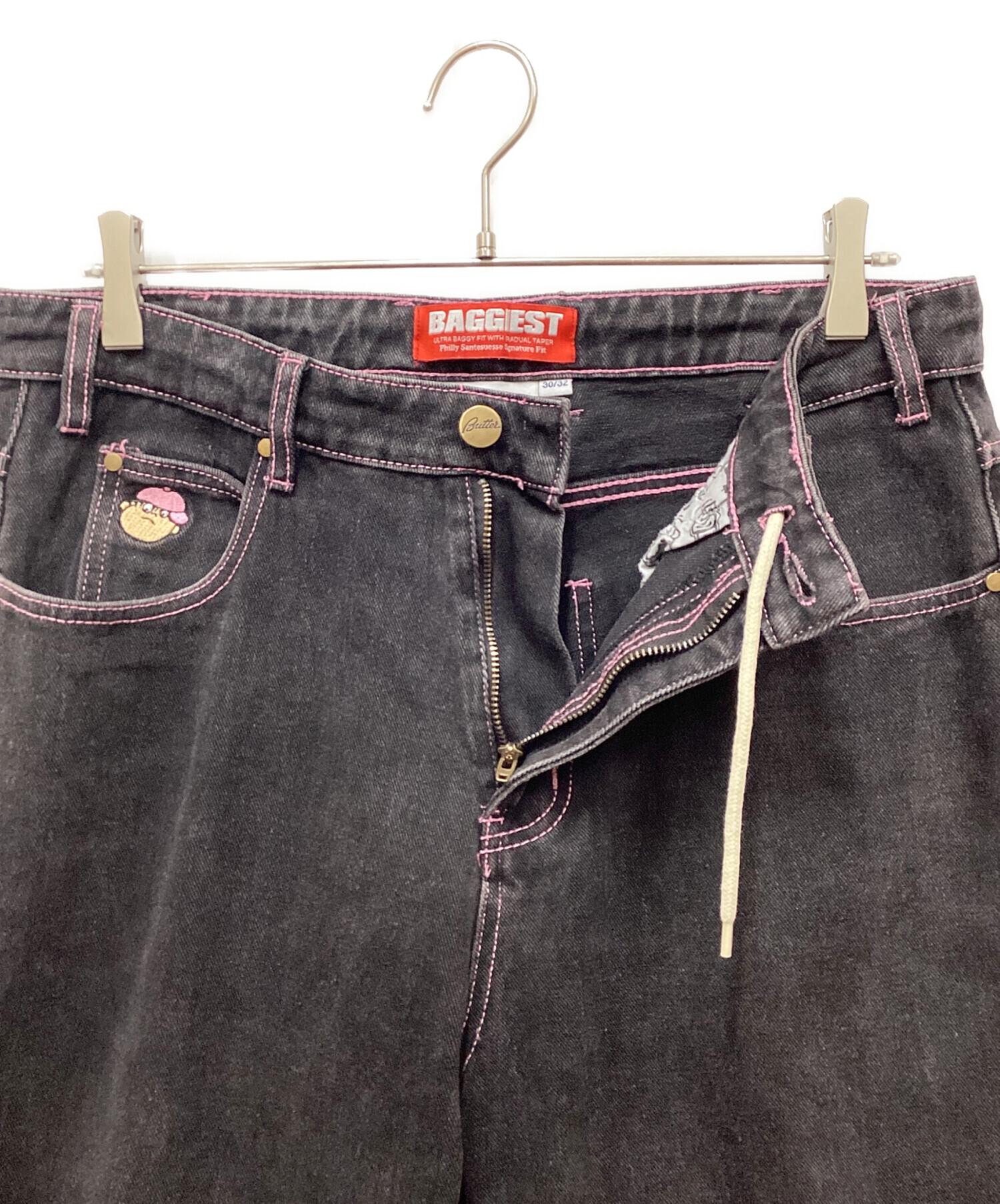 中古・古着通販】butter goods (バターグッズ) デニムパンツ ブラック 