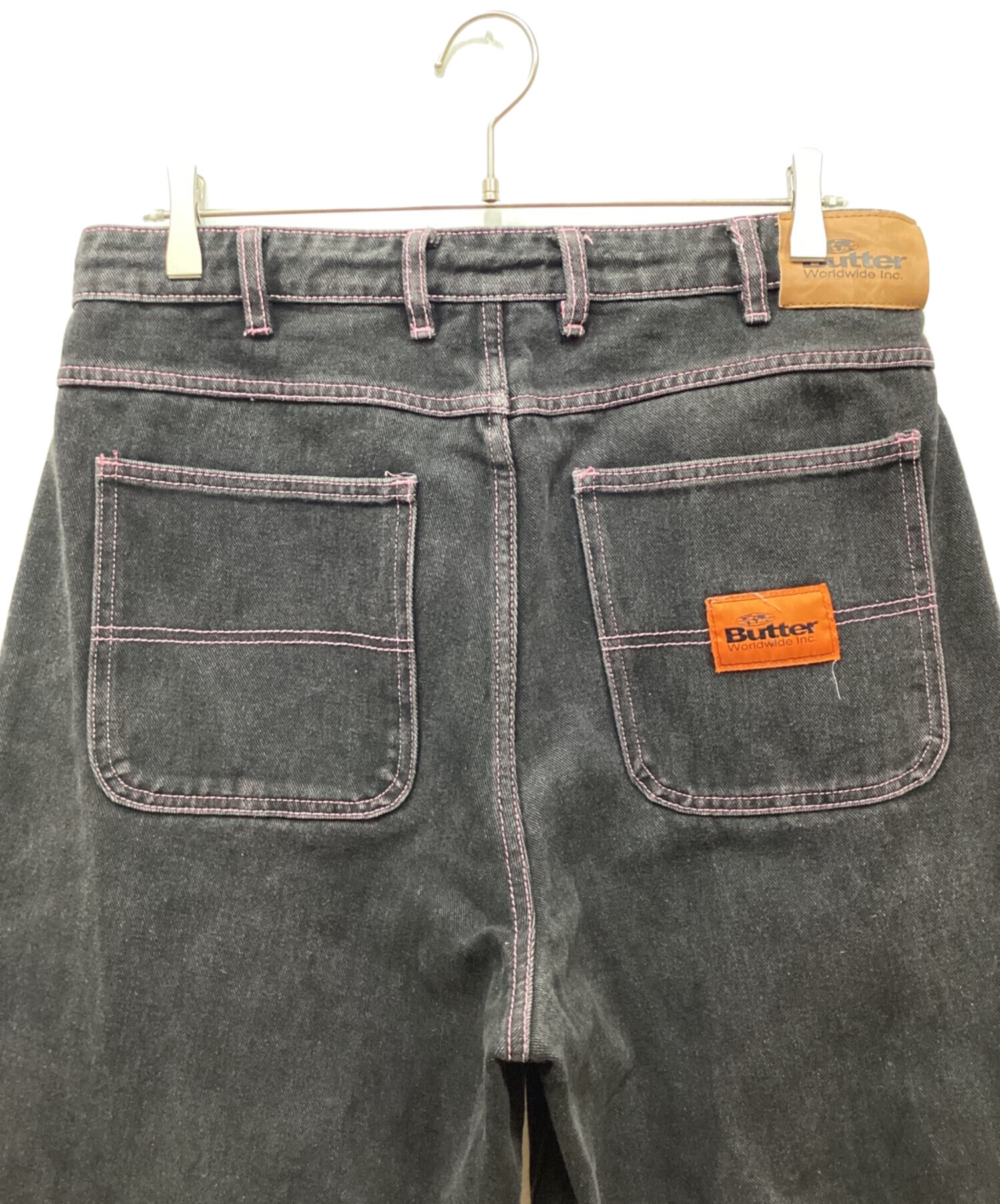 中古・古着通販】butter goods (バターグッズ) デニムパンツ ブラック 