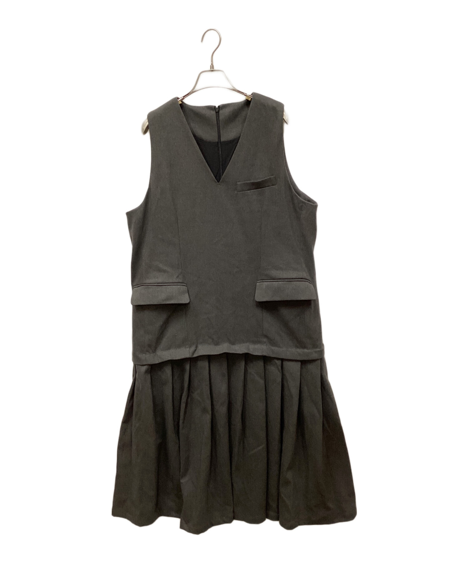 colorer vネック ジャンパースカート グレーSサイズ Sサイズ限定