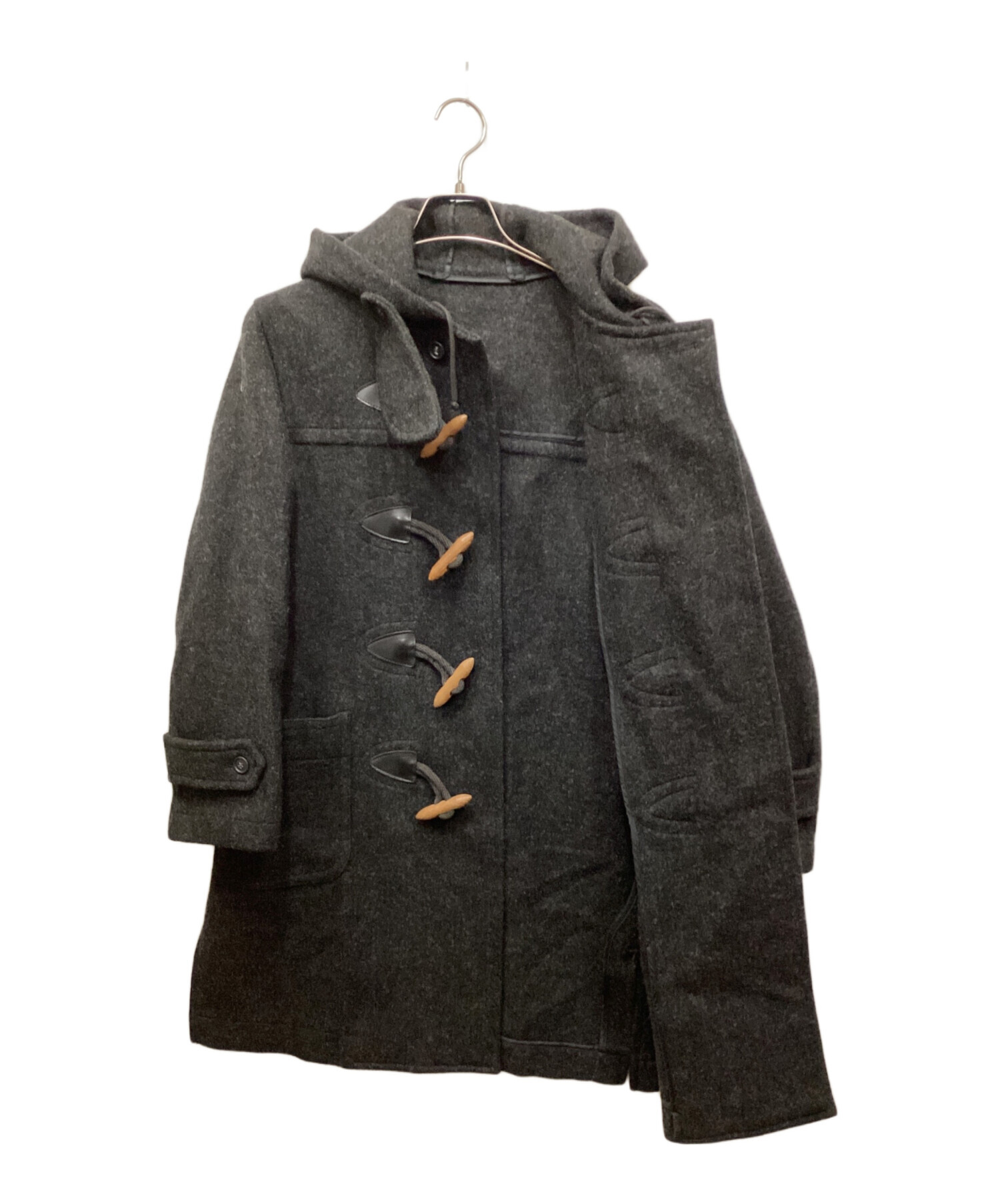 VAN ダッフルコート ダークグレー フード付き 中古・古着通販】VAN (ヴァン) ダッフルコート ブラック サイズ:M