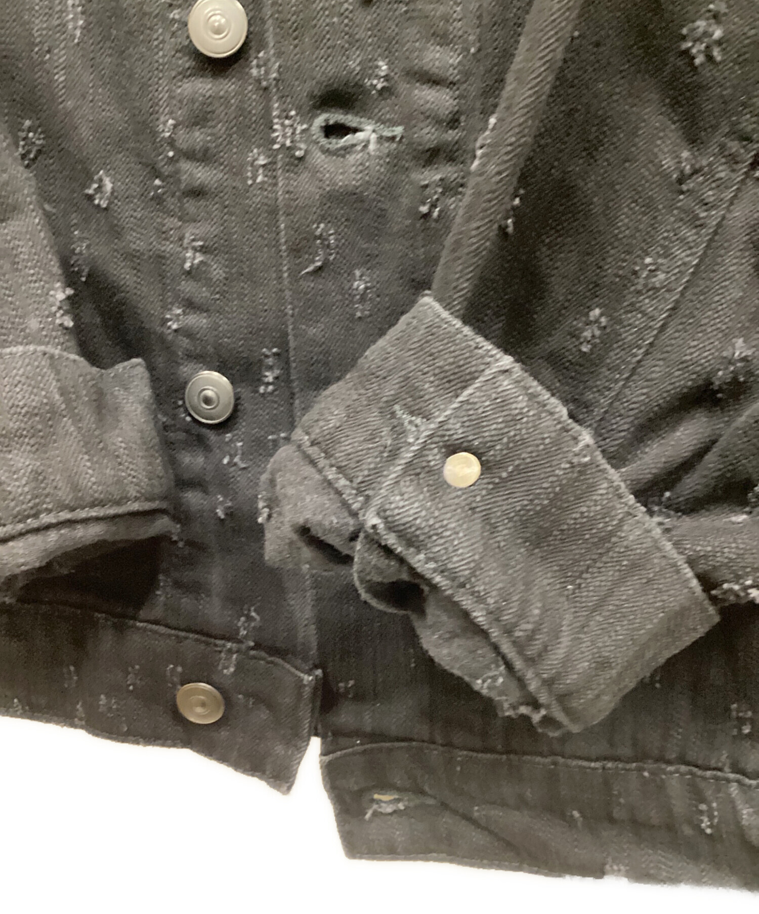 中古・古着通販】ZARA (ザラ) グランジデニムジャケット ブラック 