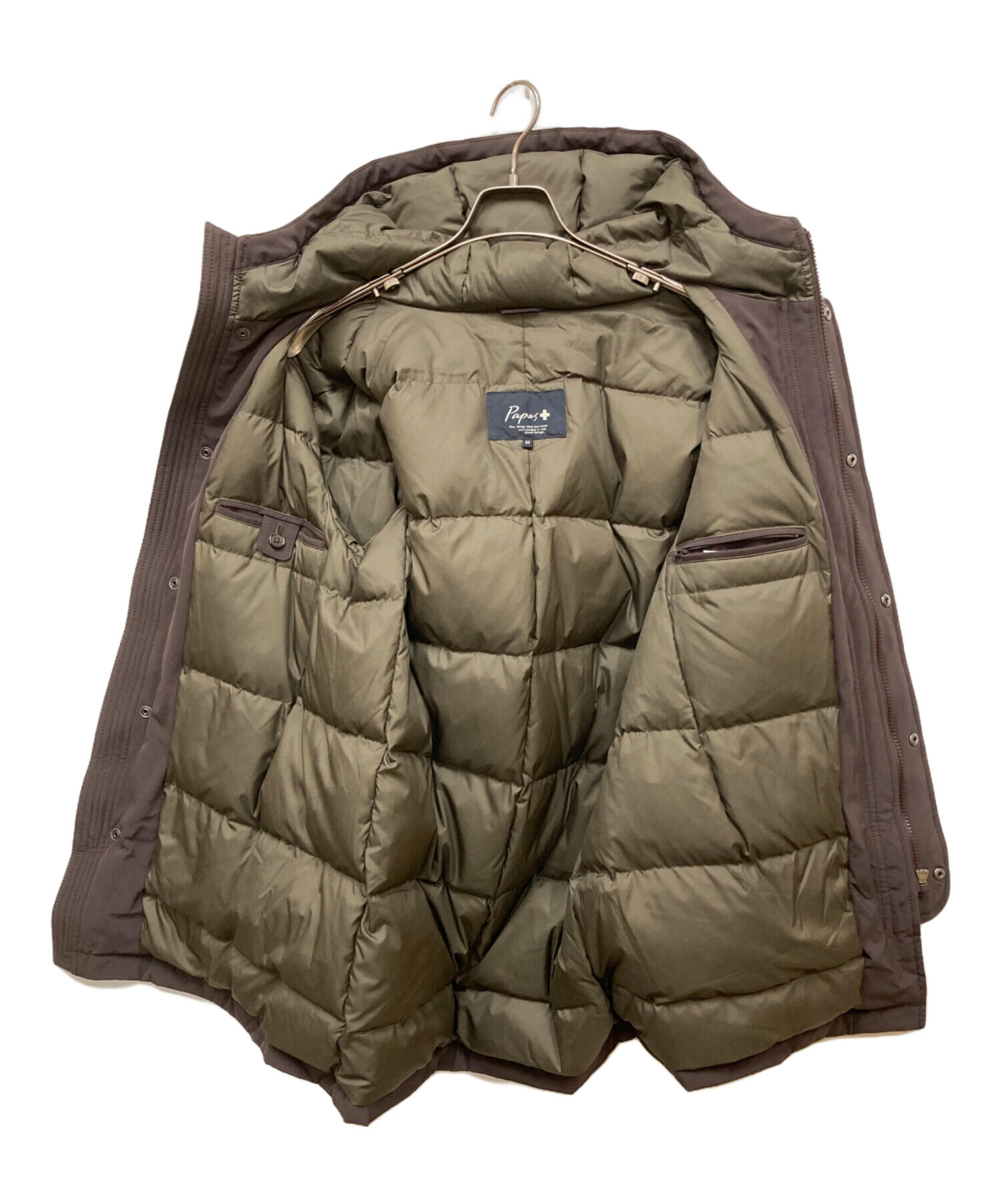 中古・古着通販】PAPAS PLUS (パパスプラス) ダウンコート ブラウン