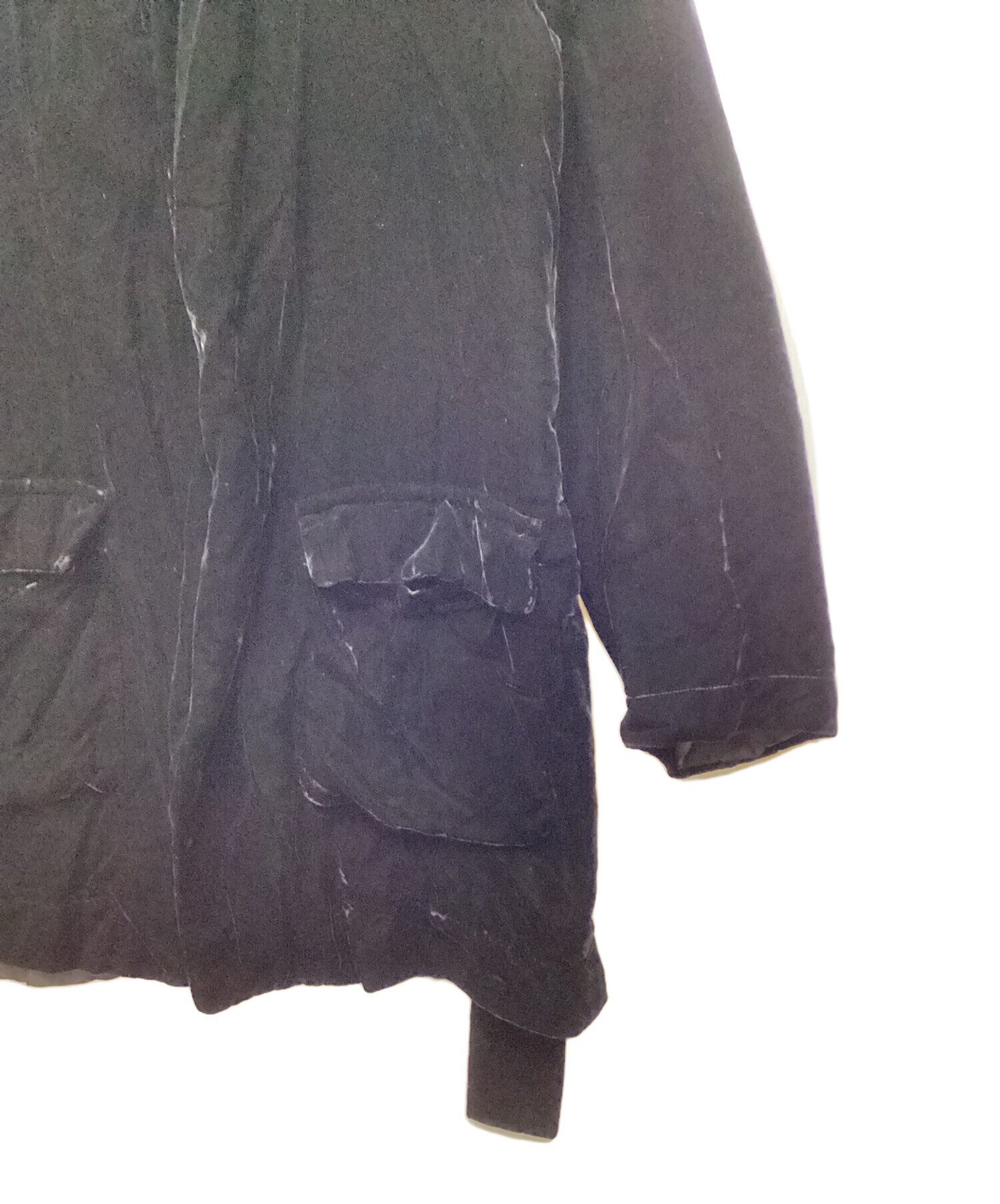 DIGAWEL 黒 ベルベット　ガウン　コート 中古・古着通販】DIGAWEL (ディガウェル) ベルベットガウンコート