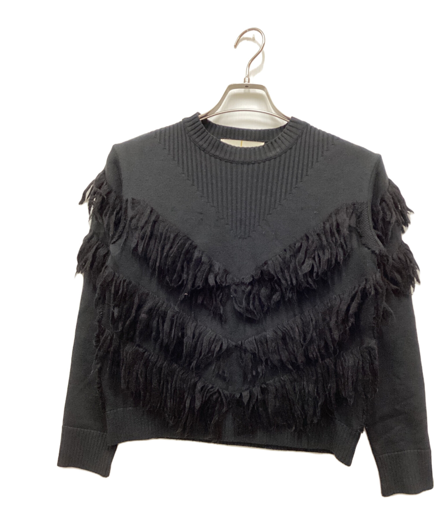 中古・古着通販】AKIRA NAKA (アキラナカ) フリンジニット ブラック