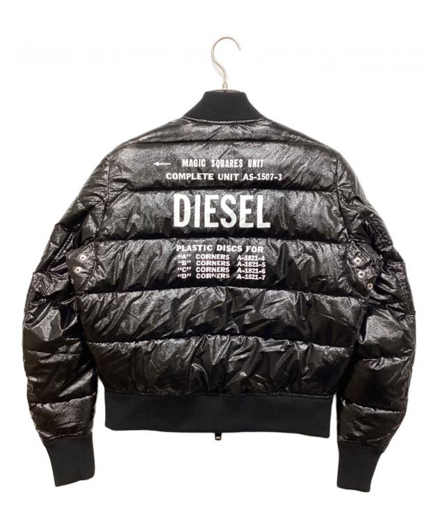 DIESEL ポリエステルジャケット　ブラック総柄　　　52 中古・古着通販】DIESEL (ディーゼル) 中綿ジャケット ブラック サイズ