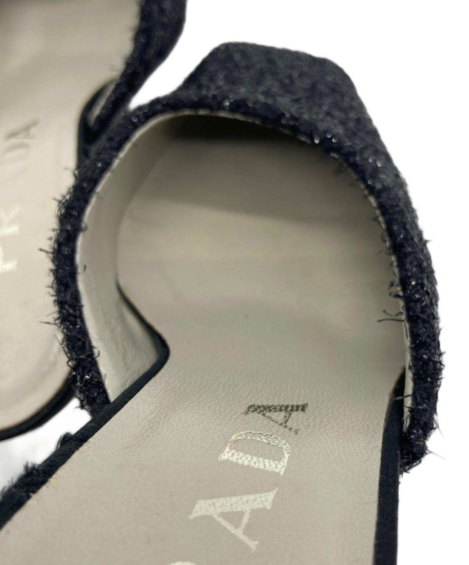 中古・古着通販】PRADA (プラダ) スクエアトゥミュール ブラック