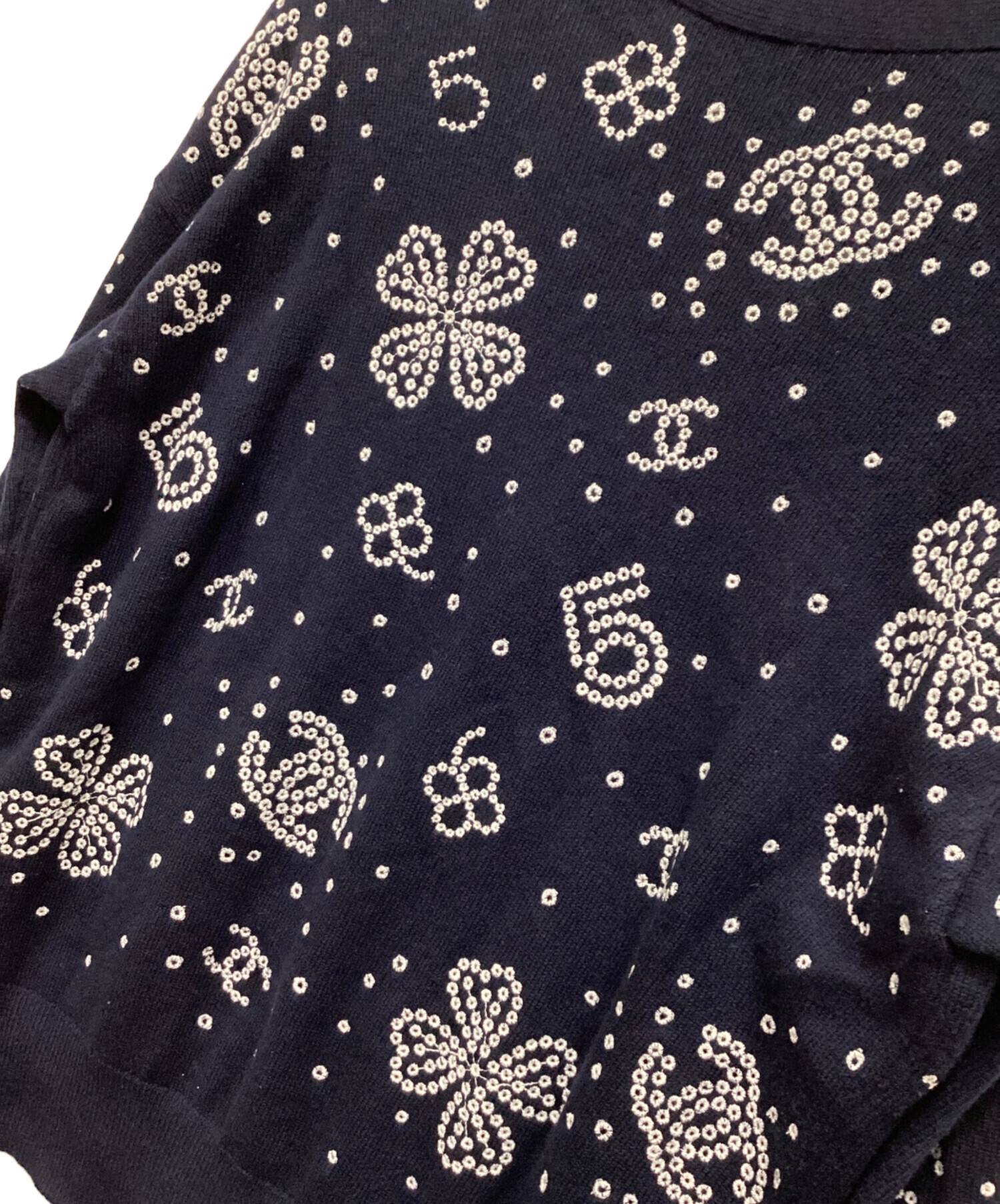 中古・古着通販】CHANEL (シャネル) クローバー＆ココマーク刺繍ニット