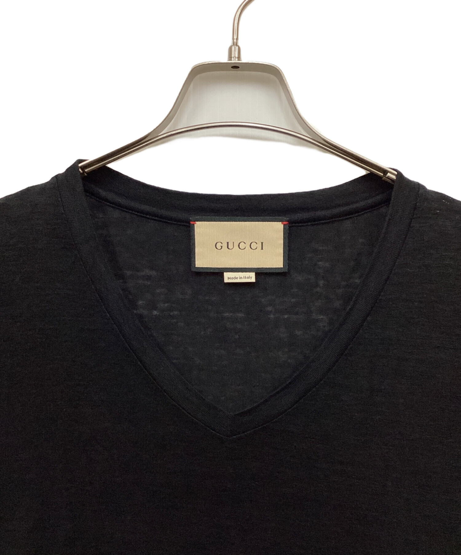 中古・古着通販】GUCCI (グッチ) VネックTシャツ ブラック サイズ:S