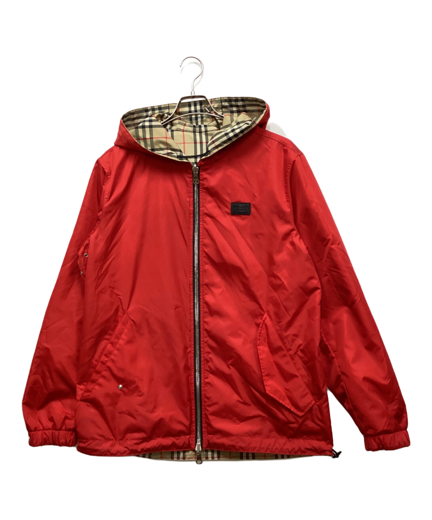 BURBERRYバーバリー フード付きジャケット レッド8y 135cm