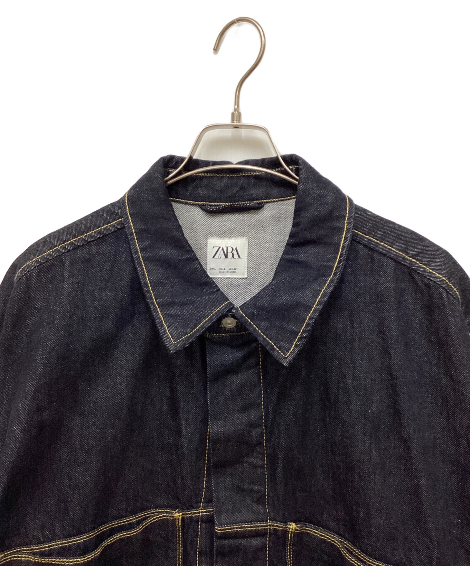 ZARA ザラ 抽象柄デニムジャケット L　完売品 中古・古着通販】ZARA (ザラ) デニムジャケット インディゴ サイズ:L