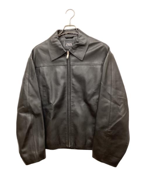 中古・古着通販】ZARA (ザラ) クロップドレザージャケット ブラック