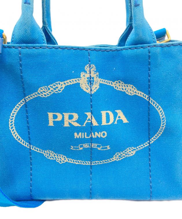 中古・古着通販】PRADA (プラダ) カナパミニトートバッグ ブルー