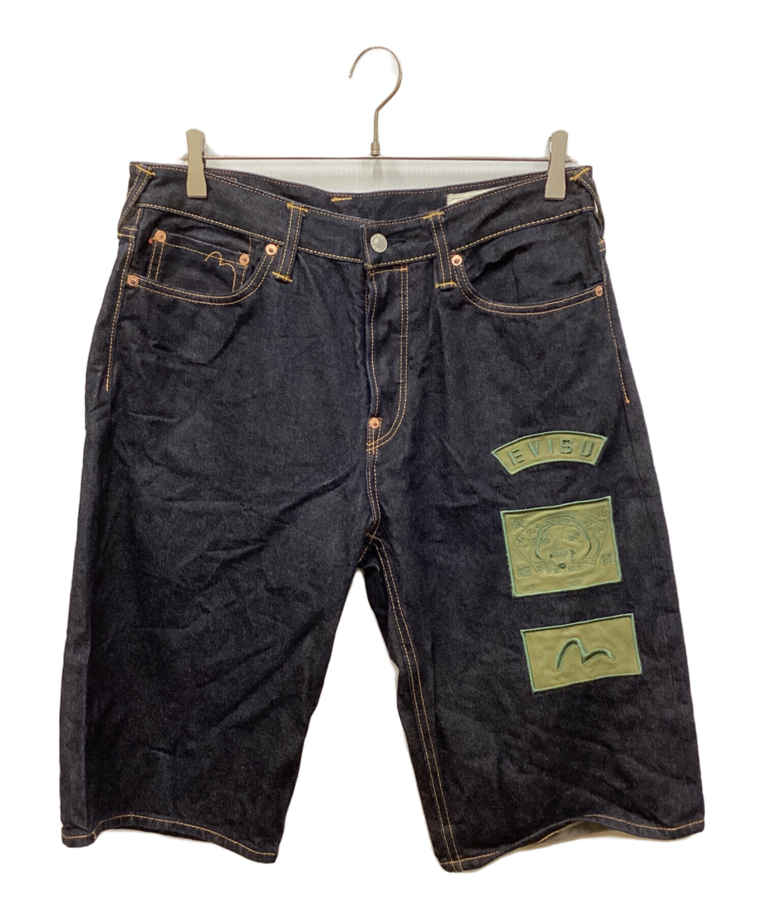 中古・古着通販】EVISU (エヴィス) ワッペンデニムハーフパンツ サイズ