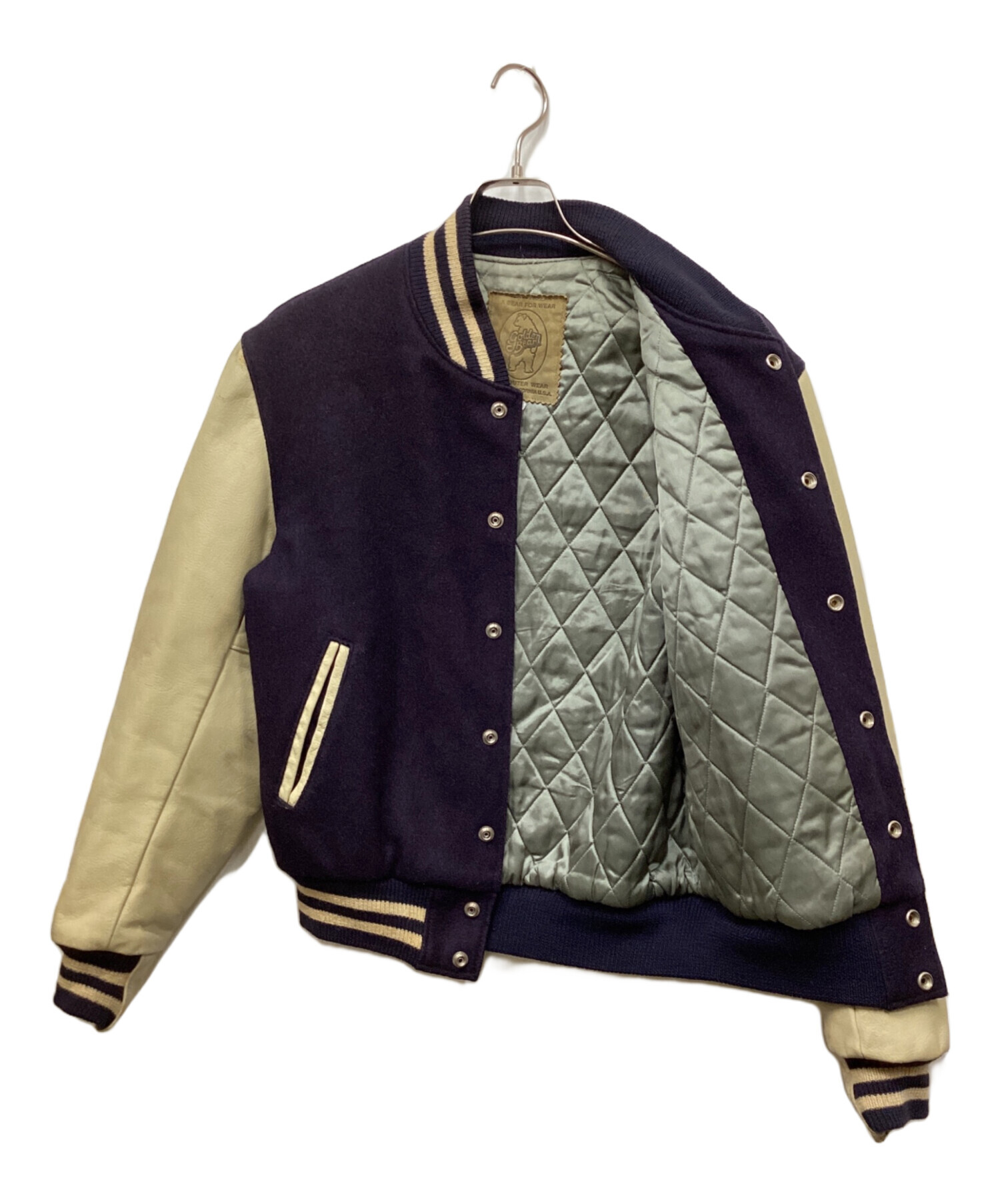 Golden Bear スタジャン ジャケット M ネイビー 中古・古着通販】Golden Bear (ゴールデンベア) ジャケット ネイビー