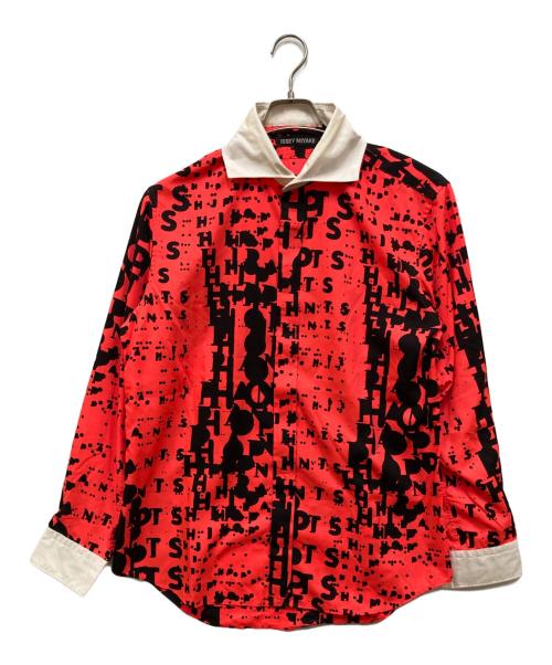 イッセイミヤケASHAレッド長袖シャツ ボタン付き イッセイミヤケASHAレッド長袖シャツ ボタン付き 赤シャツ メンズ 長袖