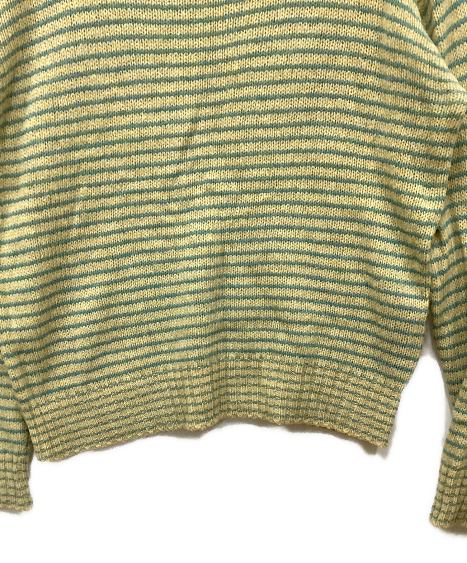 中古・古着通販】PRADA (プラダ) ボーダーニット イエロー サイズ:50 