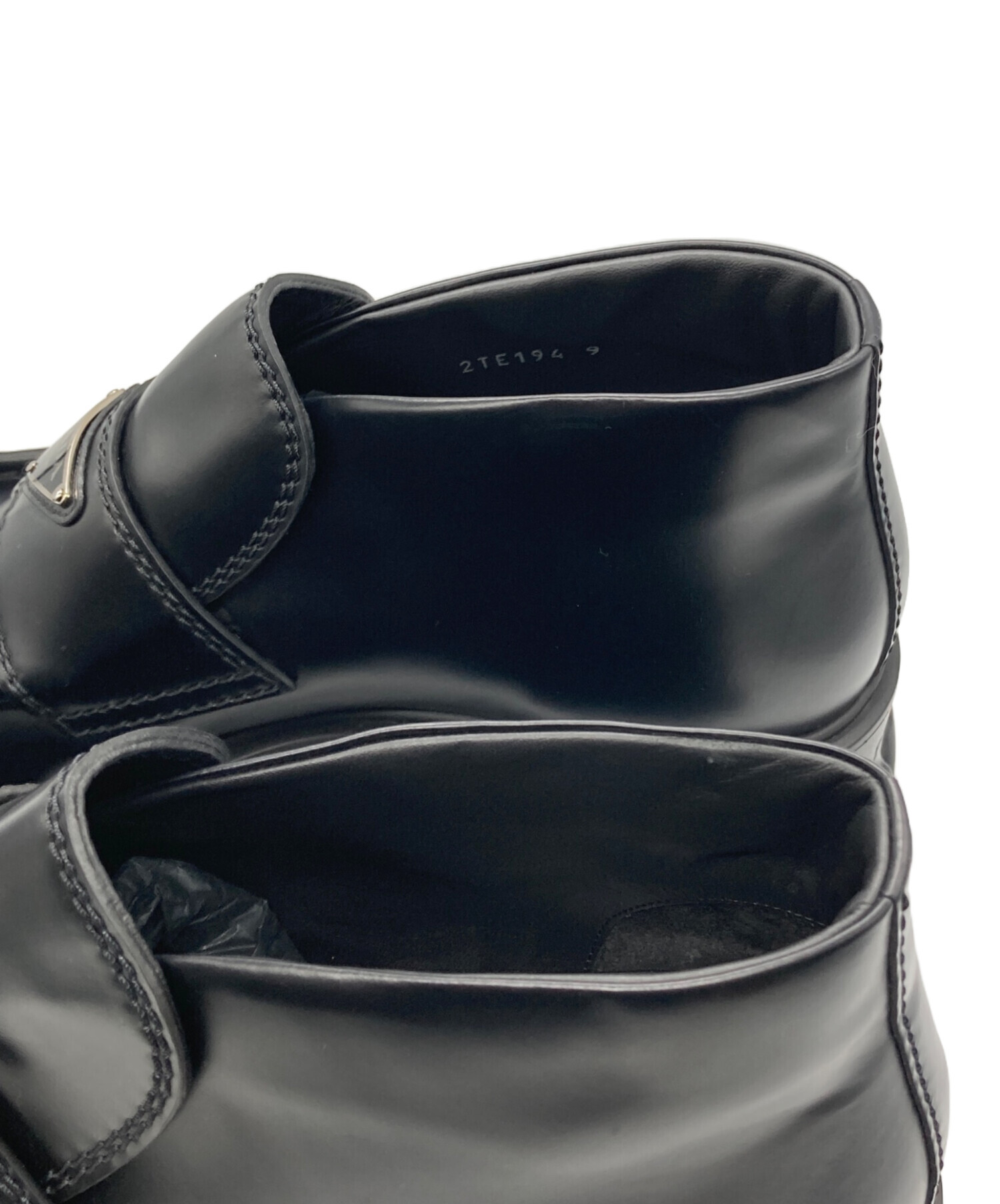 中古・古着通販】PRADA (プラダ) モノリスショートローファーブーツ