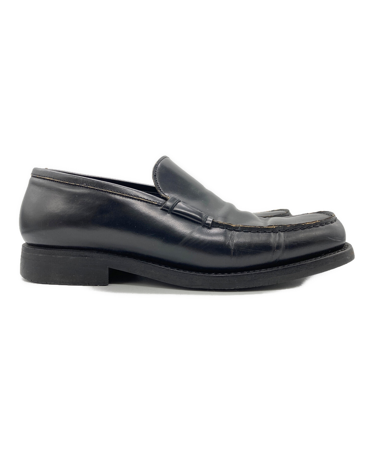 中古・古着通販】PRADA (プラダ) スクエアトゥローファー ブラック 