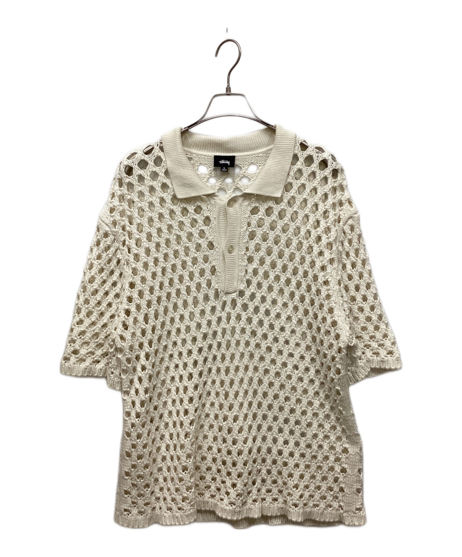 中古・古着通販】stussy (ステューシー) BIG MESH POLO SWEATER