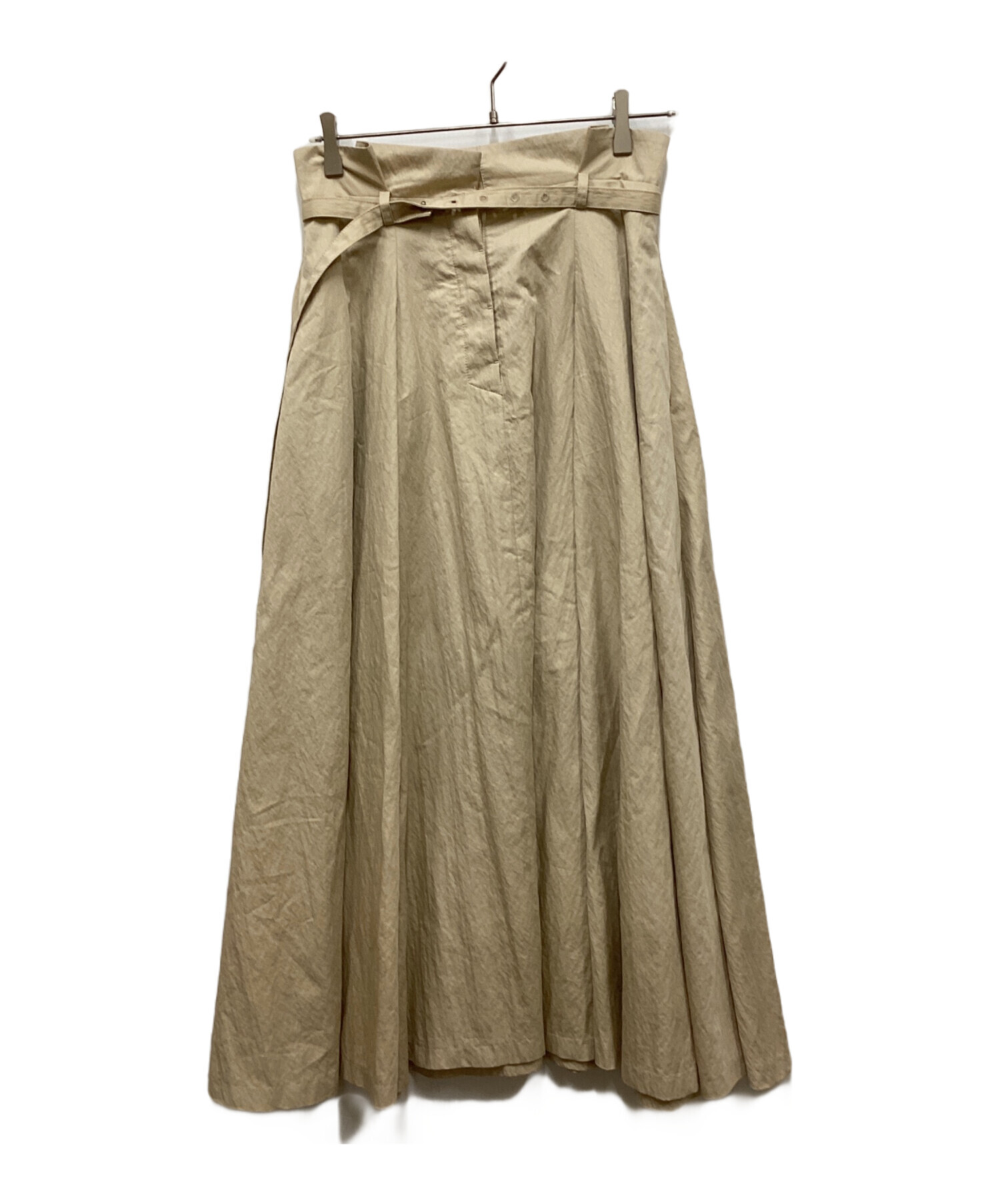 ebure ベージュ フレアスカート 中古・古着通販】ebure (エブール) ロングフレアスカート ベージュ