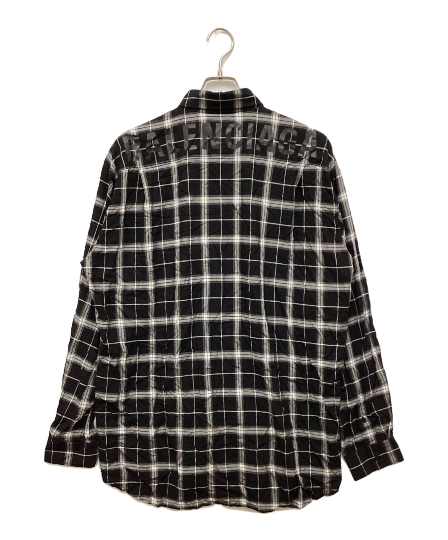 バレンシアガ チェックシャツ 中古・古着通販】BALENCIAGA (バレンシアガ) バックロゴチェックシャツ
