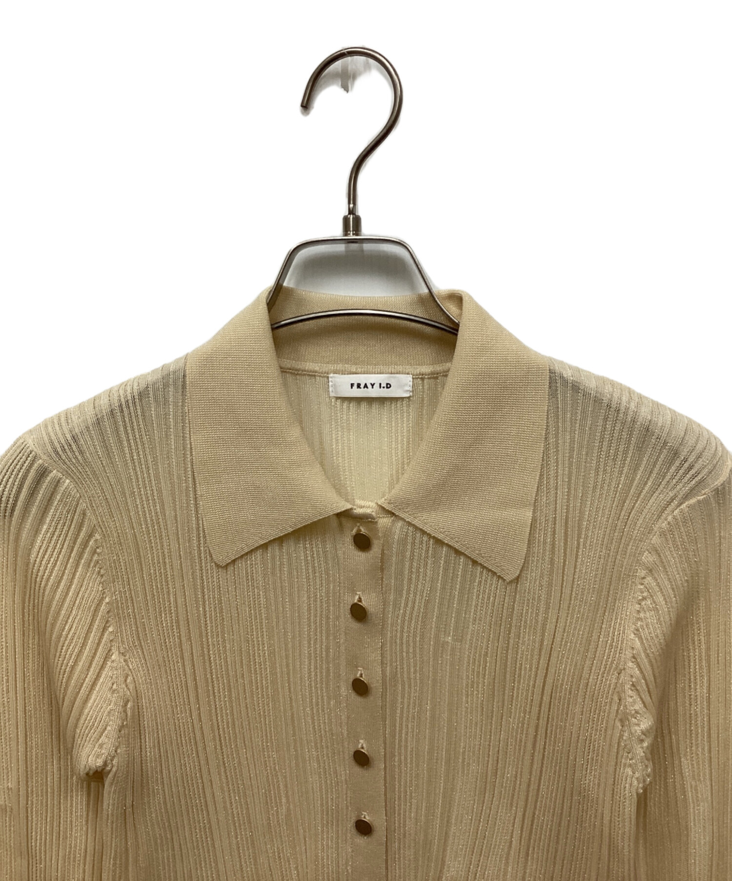 中古・古着通販】FRAY ID (フレイ アイディー) シアーリブポロニット