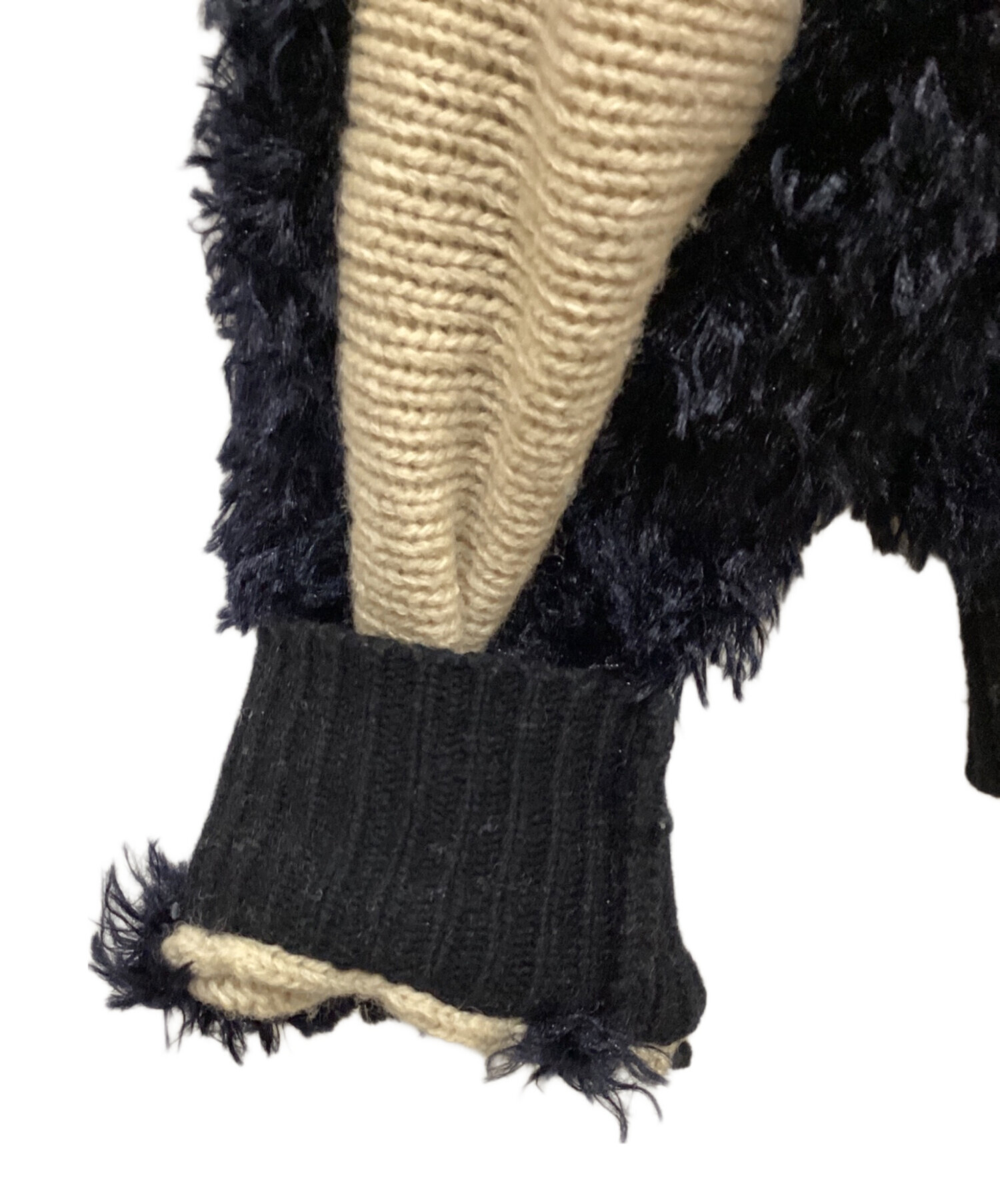 中古・古着通販】TOGA PULLA (トーガ プルラ) 切替ニット ベージュ