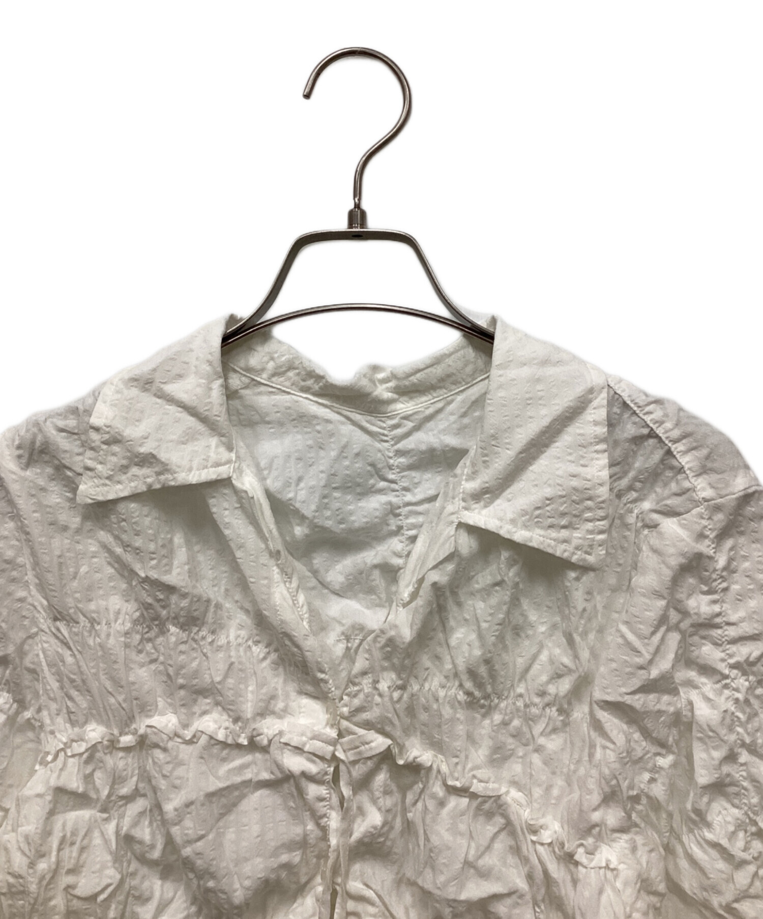 中古・古着通販】SLY (スライ) SHIRRING SKIPPER RIBBON シャツ 