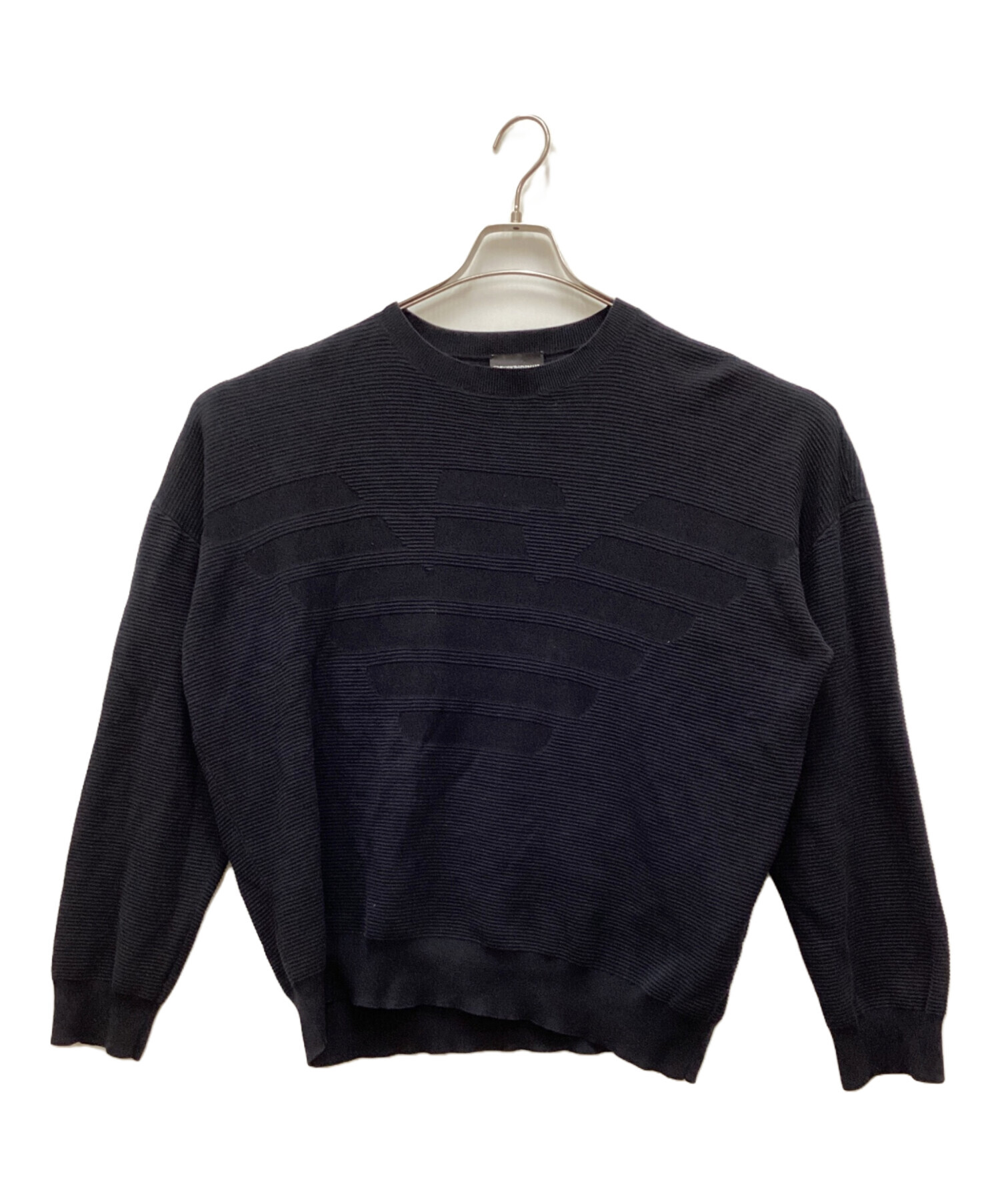 EMPORIO ARMANI エンポリオアルマーニネイビーニットセーター紺長袖 中古・古着通販】EMPORIO ARMANI (エンポリオアルマーニ) コットン